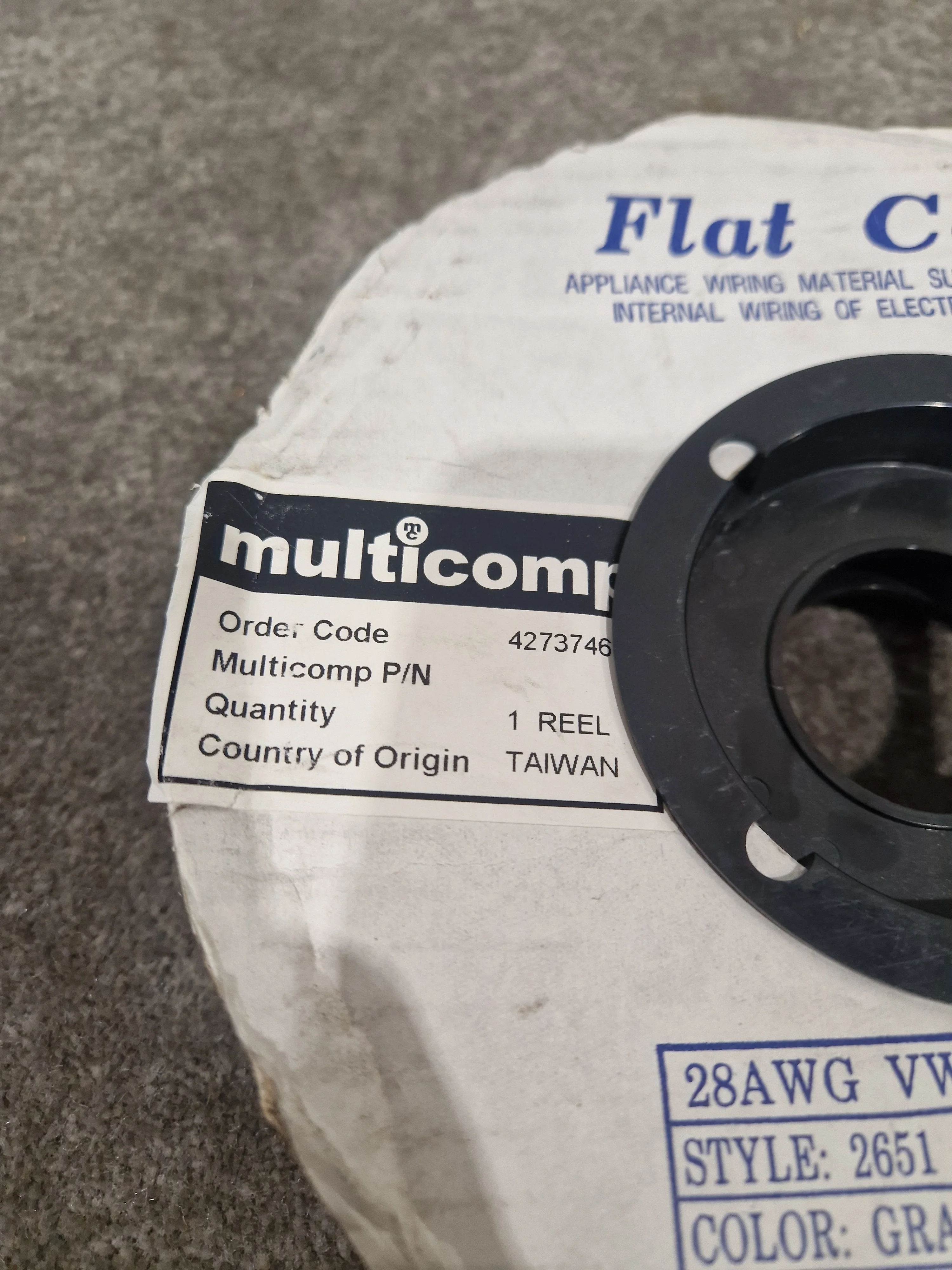 100FT Gray Flat Cable 28AWG VW-1 Style 2651 - 300V Internal Wiring for Electronic Equipment - Excellent - Image 10