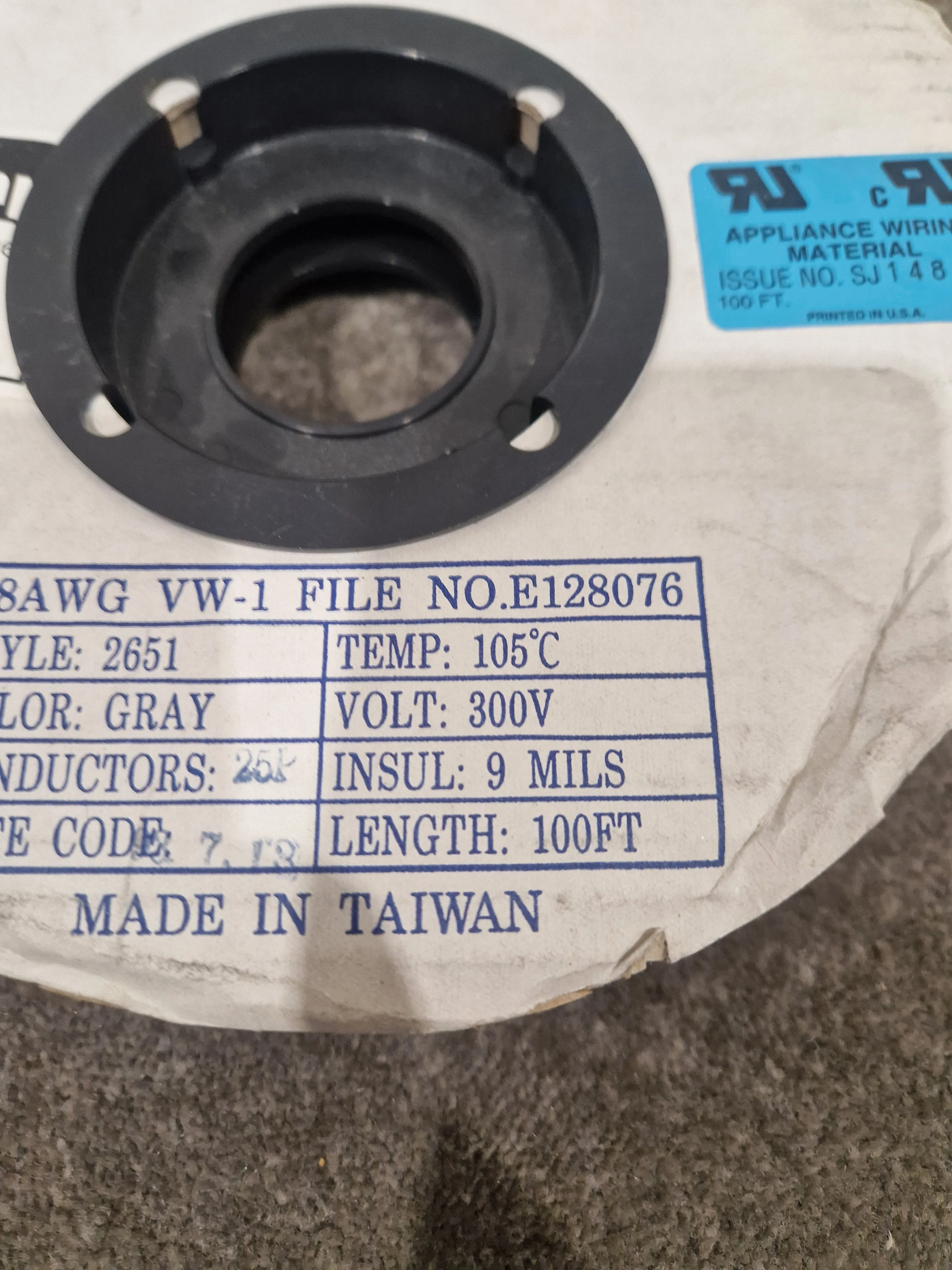 100FT Gray Flat Cable 28AWG VW-1 Style 2651 - 300V Internal Wiring for Electronic Equipment - Excellent - Image 15
