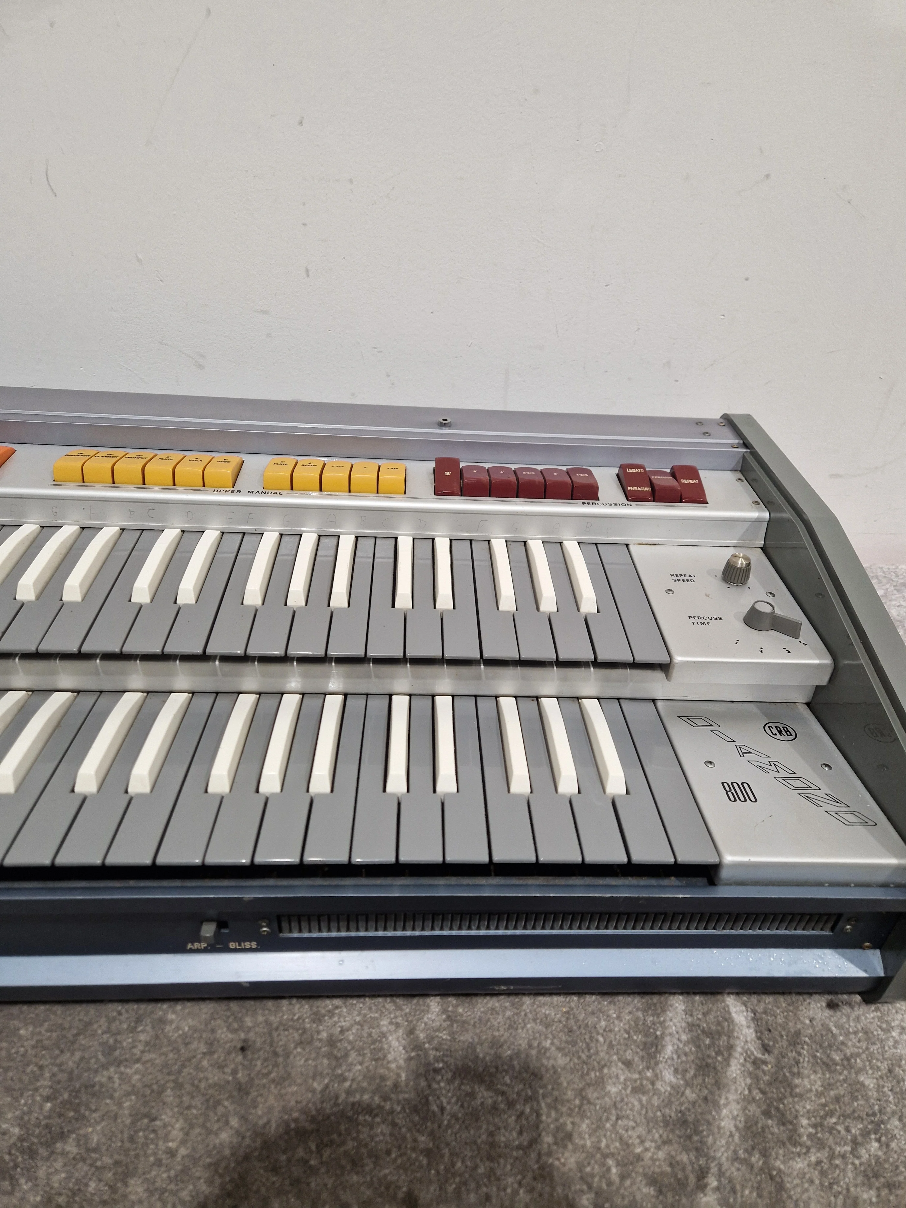 CRB Diamond 800 Organ - Rare Reverse Keys Model - Good w/ Power Supply & Hard Case - Image 22