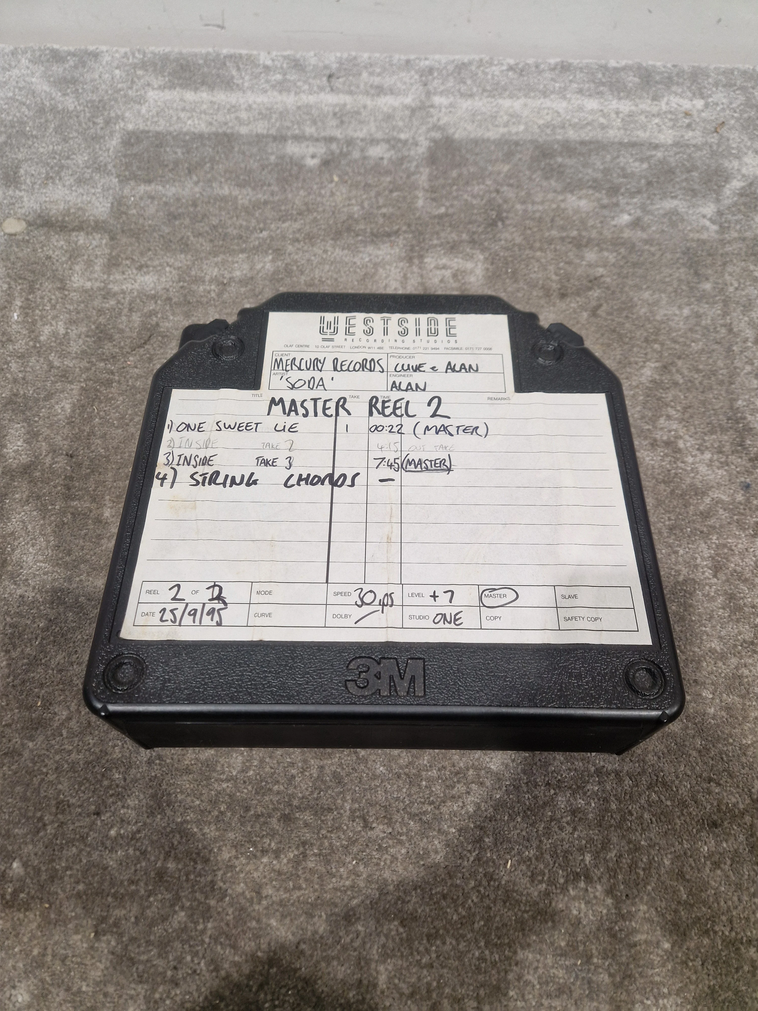 Soda – Britpop Band Collectible Westside Master Reel Suite (#1–4) – Excellent w/ Full Studio Track Sheets - Image 10