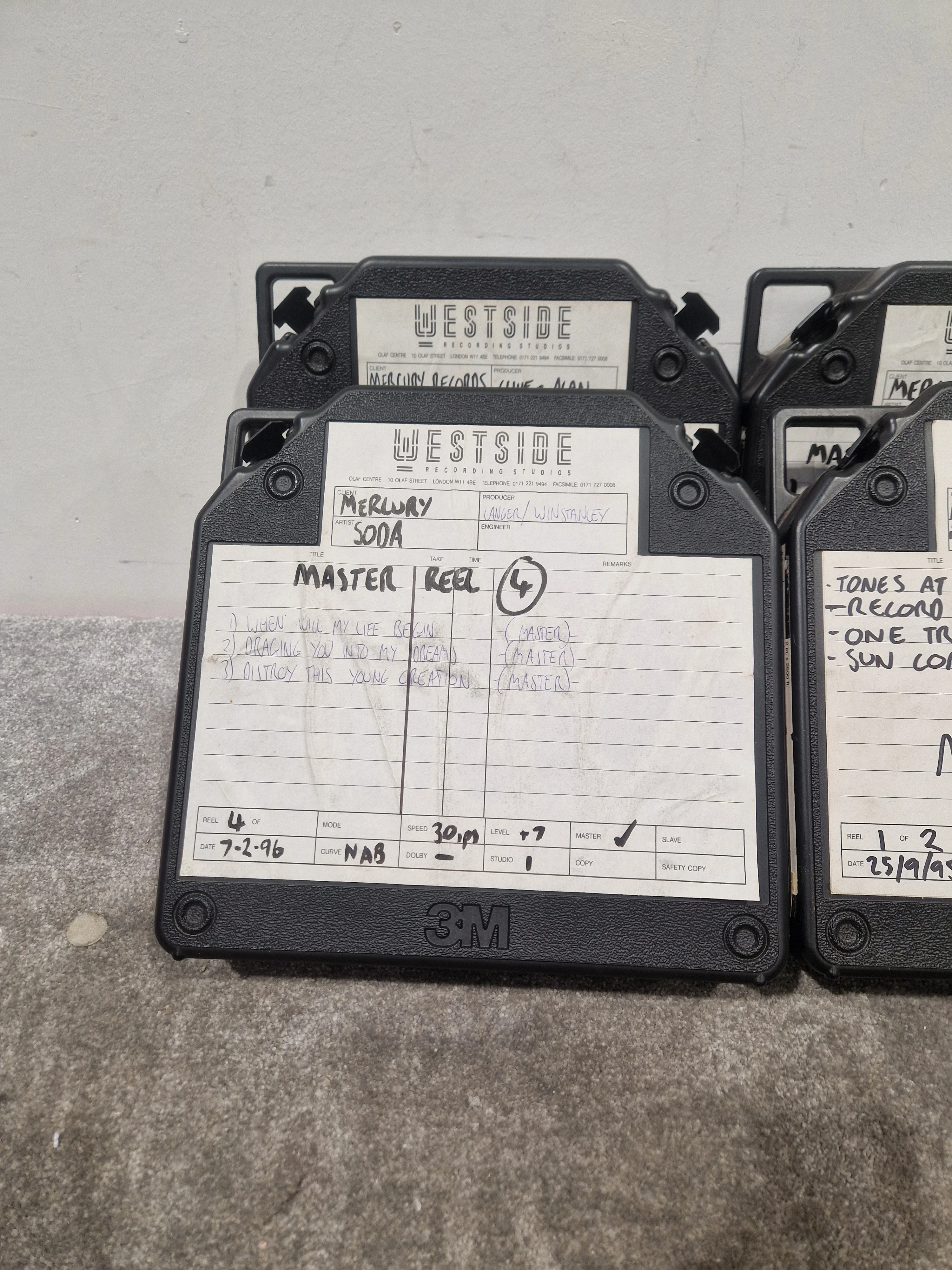 Soda – Britpop Band Collectible Westside Master Reel Suite (#1–4) – Excellent w/ Full Studio Track Sheets - Image 13