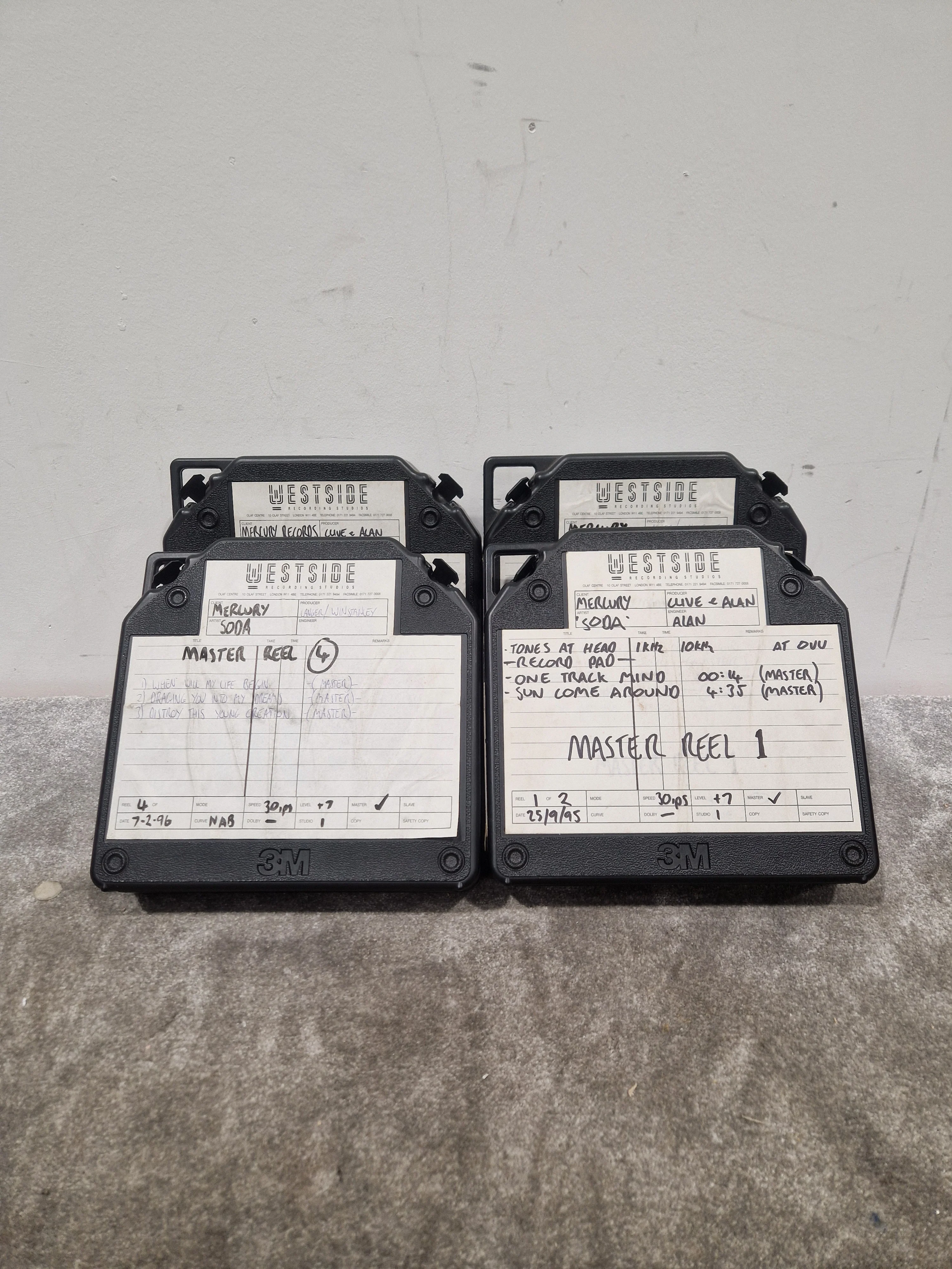 Soda – Britpop Band Collectible Westside Master Reel Suite (#1–4) – Excellent w/ Full Studio Track Sheets - Image 2