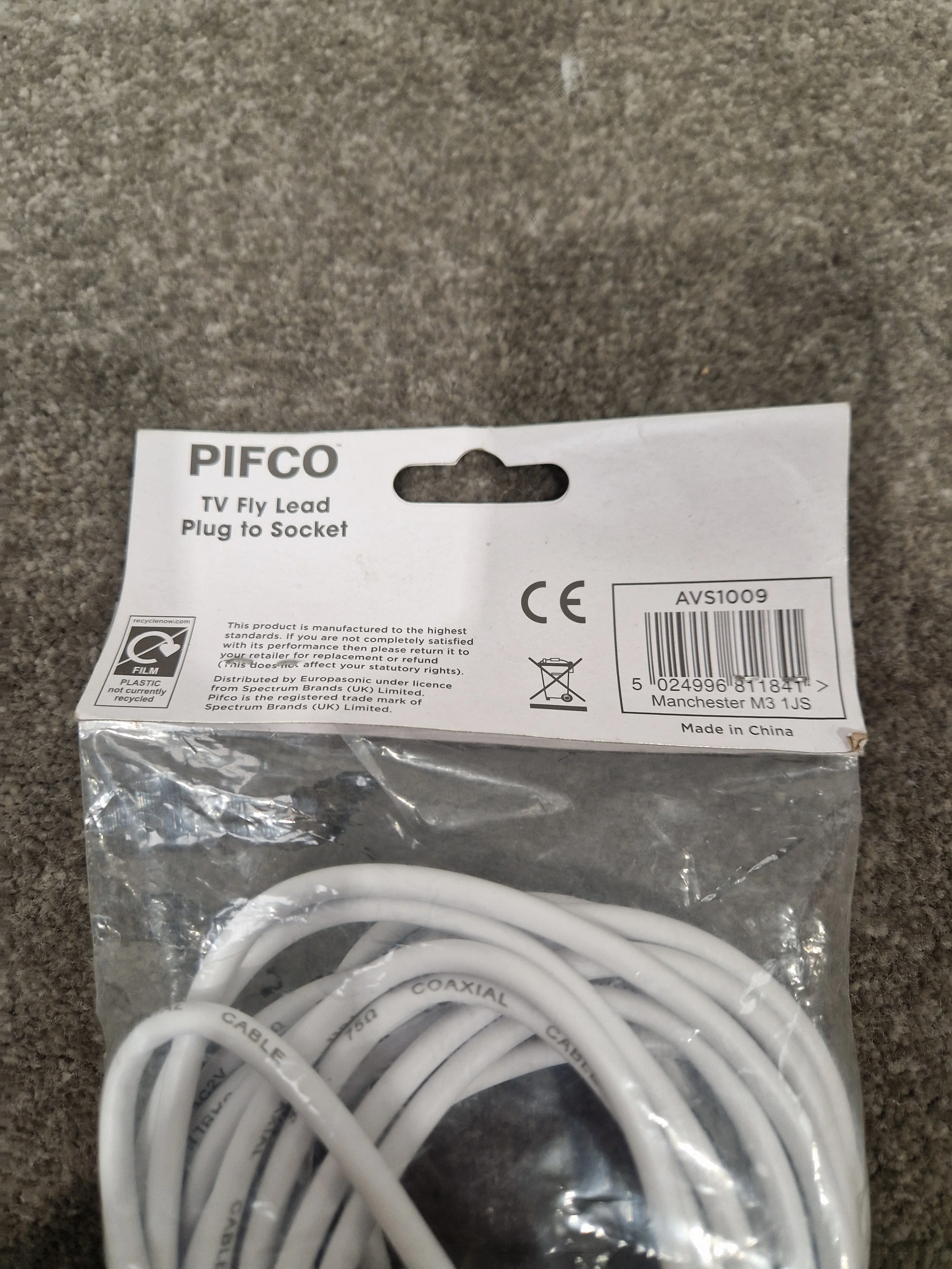 4M Pifco TV Fly Lead Plug TO Socket - Durable Connection Cable - Excellent w/ Original Packaging - Image 4