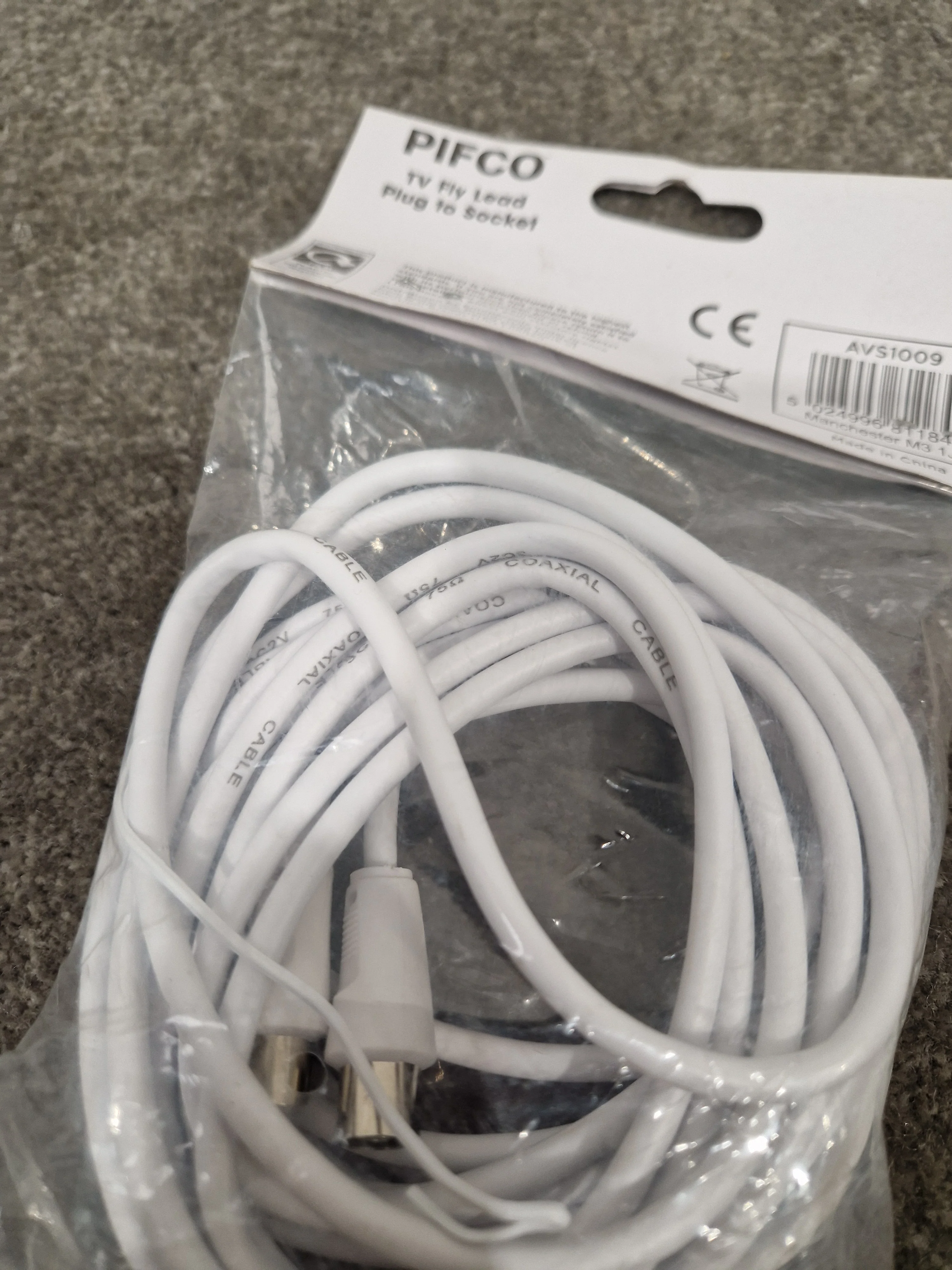 4M Pifco TV Fly Lead Plug TO Socket - Durable Connection Cable - Excellent w/ Original Packaging - Image 5