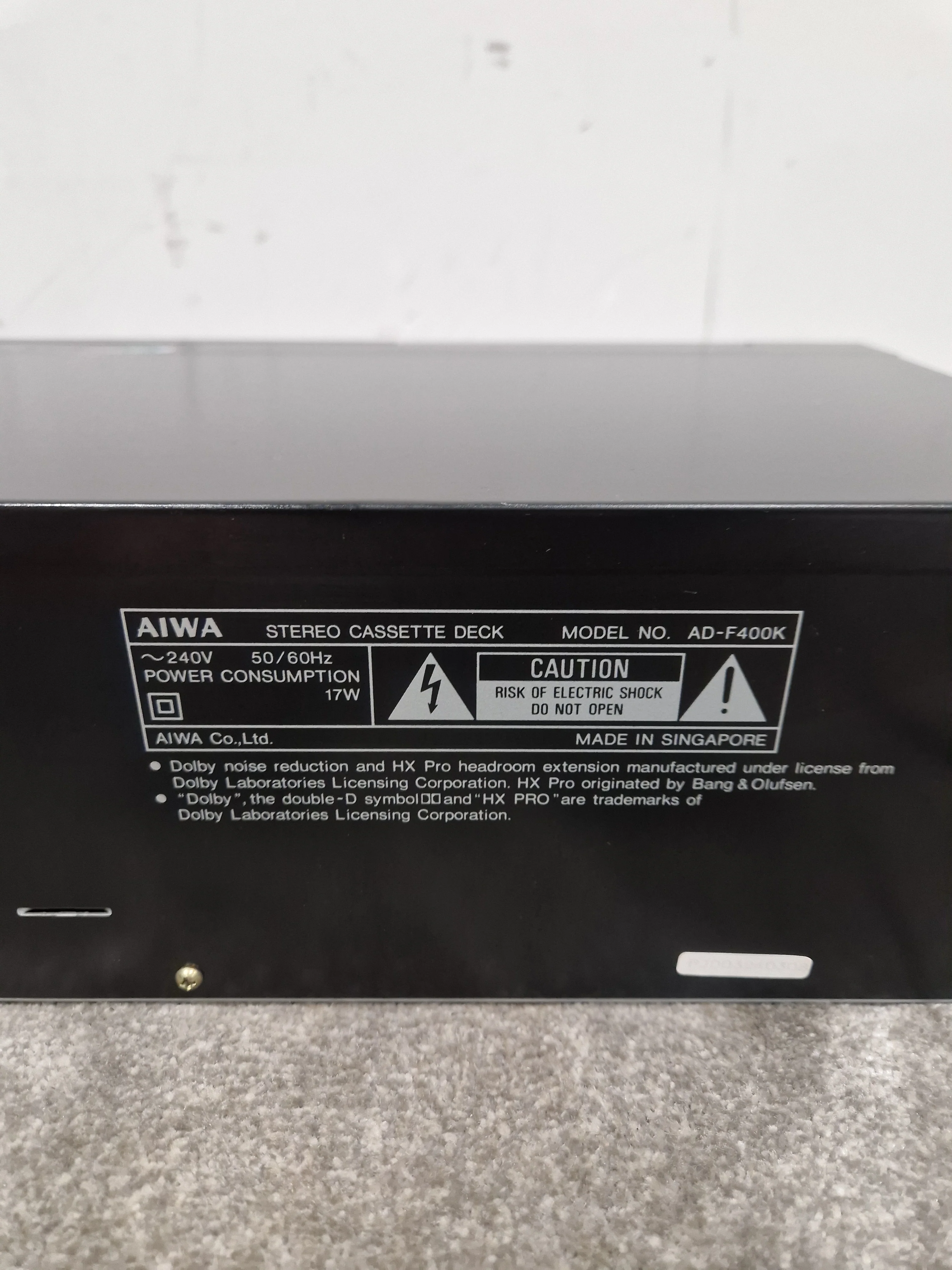 Aiwa AD-F400 - Stereo Cassette Deck - Black - Excellent - Image 4