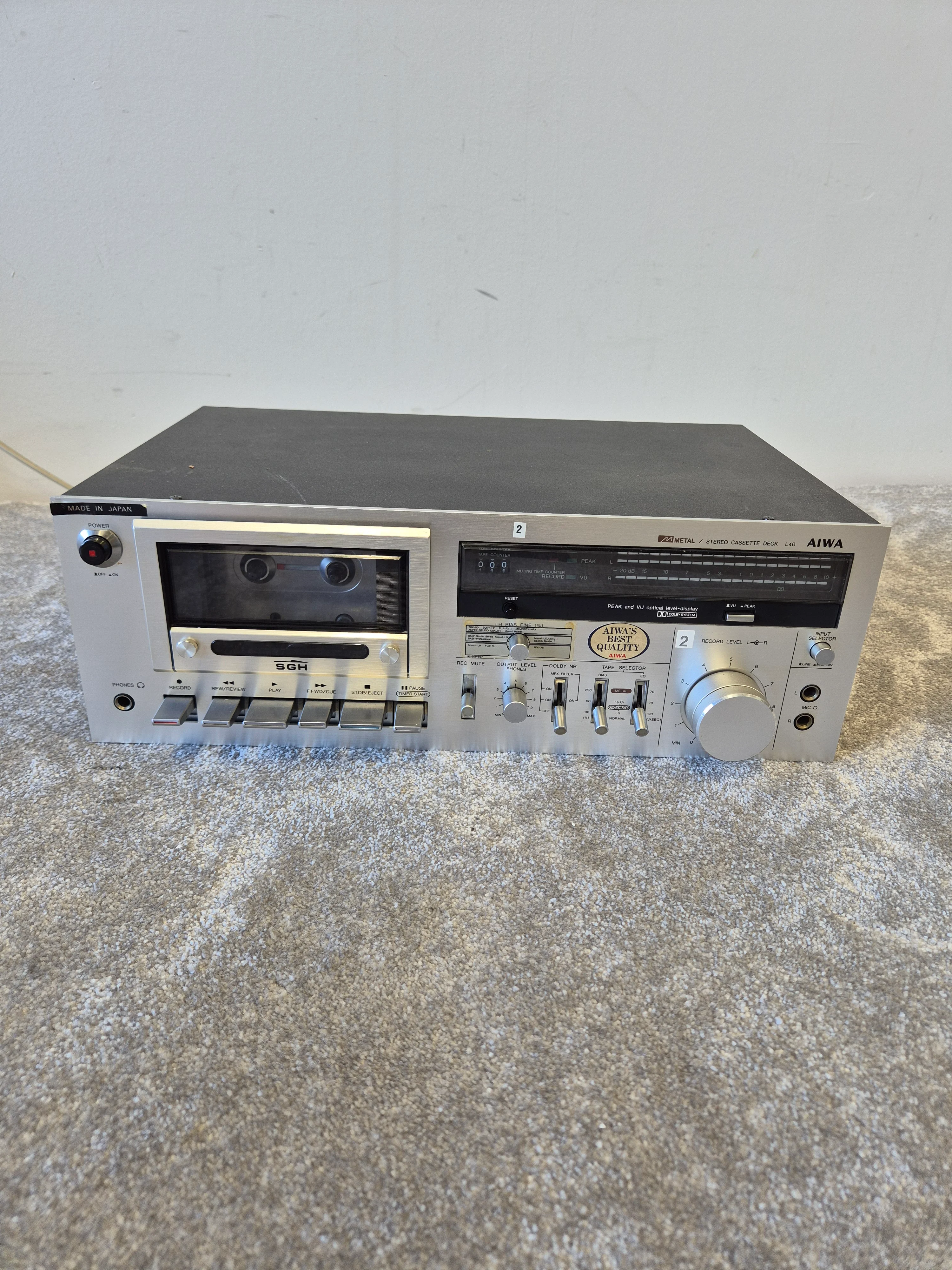 Aiwa AD-L40 - Stereo Cassette Deck (Spares or Repairs)
