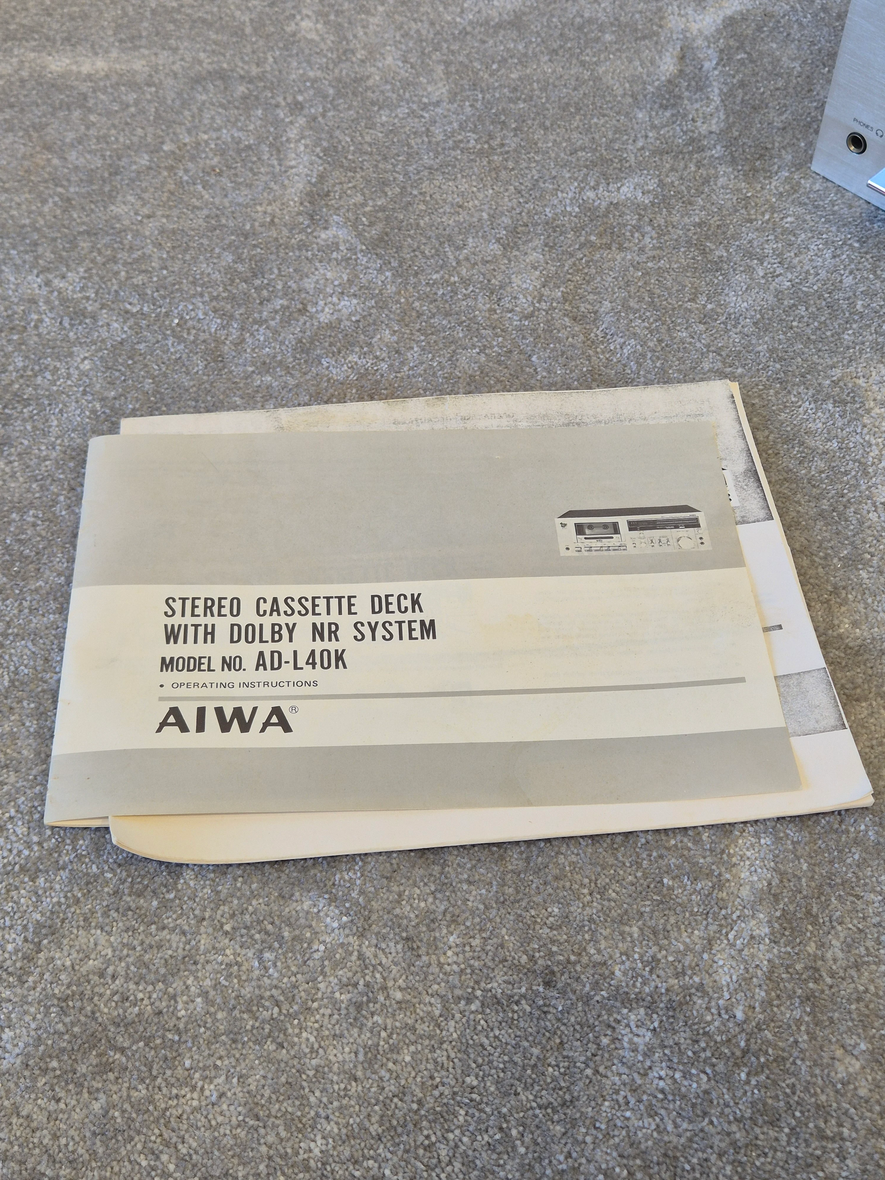 Aiwa AD-L40 - Stereo Cassette Deck (Spares or Repairs) - Image 12