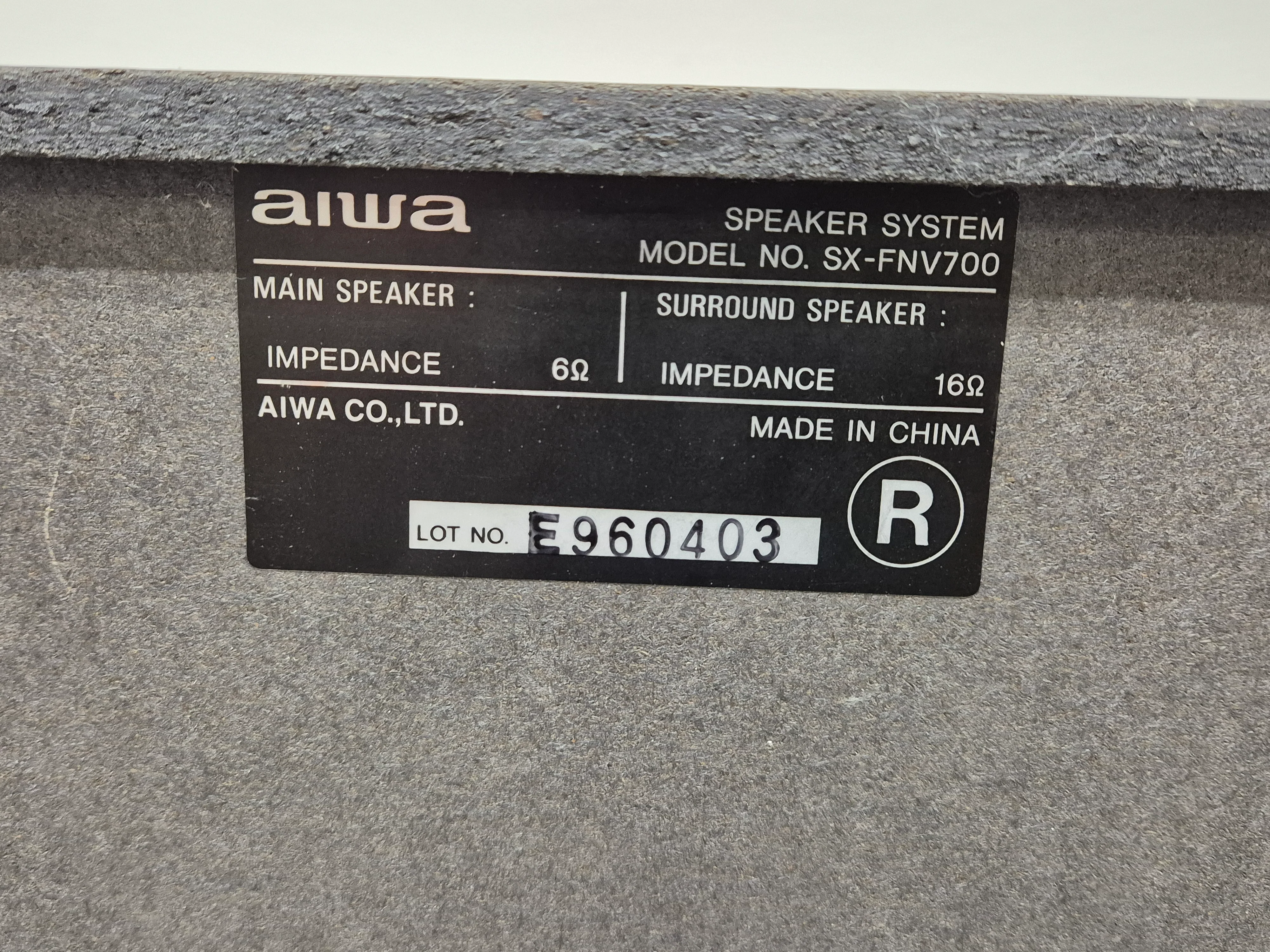 AIWA SX-FNV700 - Front Surround L & R Speakers (Pair) - Image 10