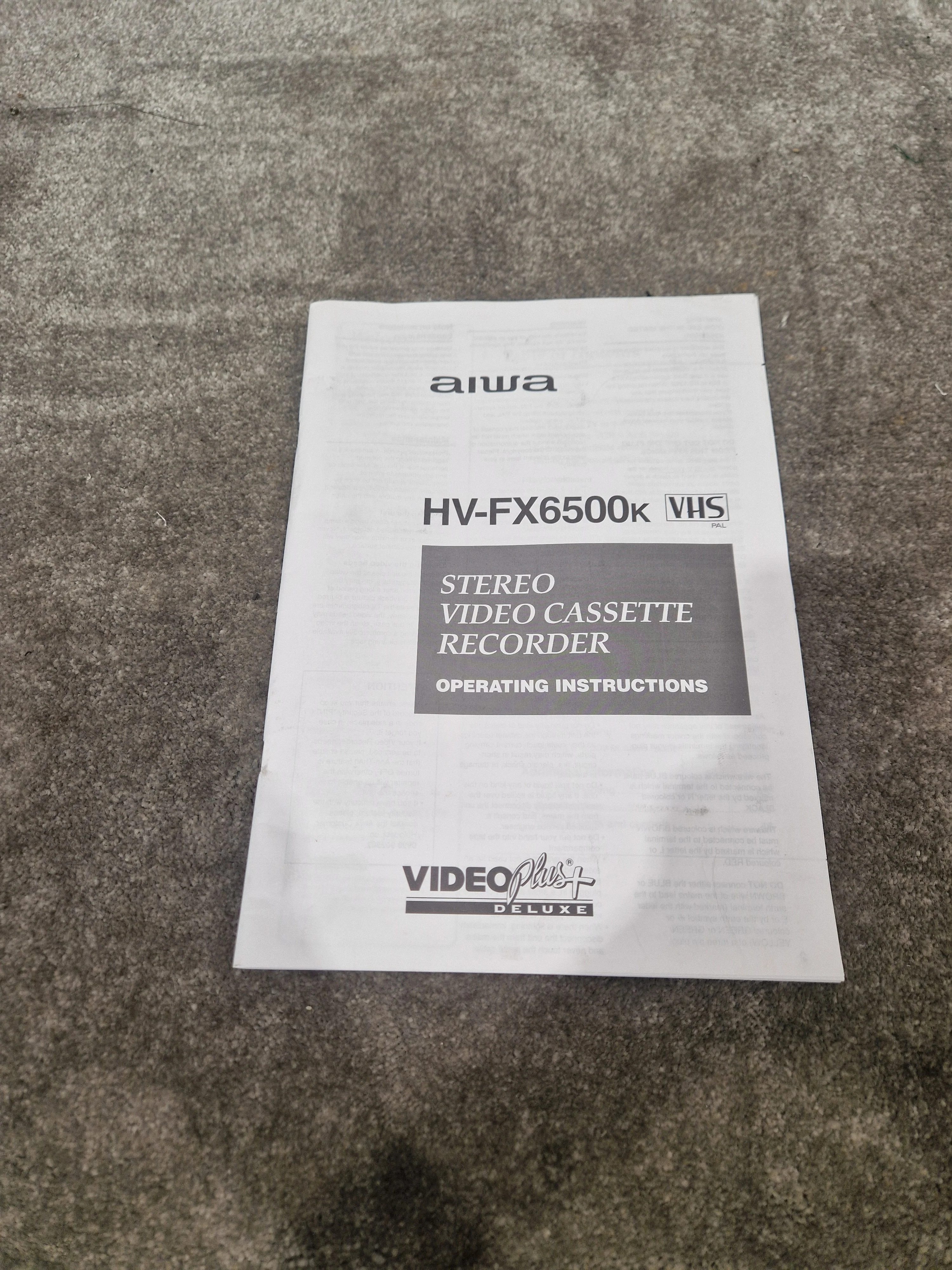 AIWA. VHS Player FX6500 - VHS Playback, Rackmount Design - Very Good w/ Power Supply & Manuals & Rackmount Case - Image 3