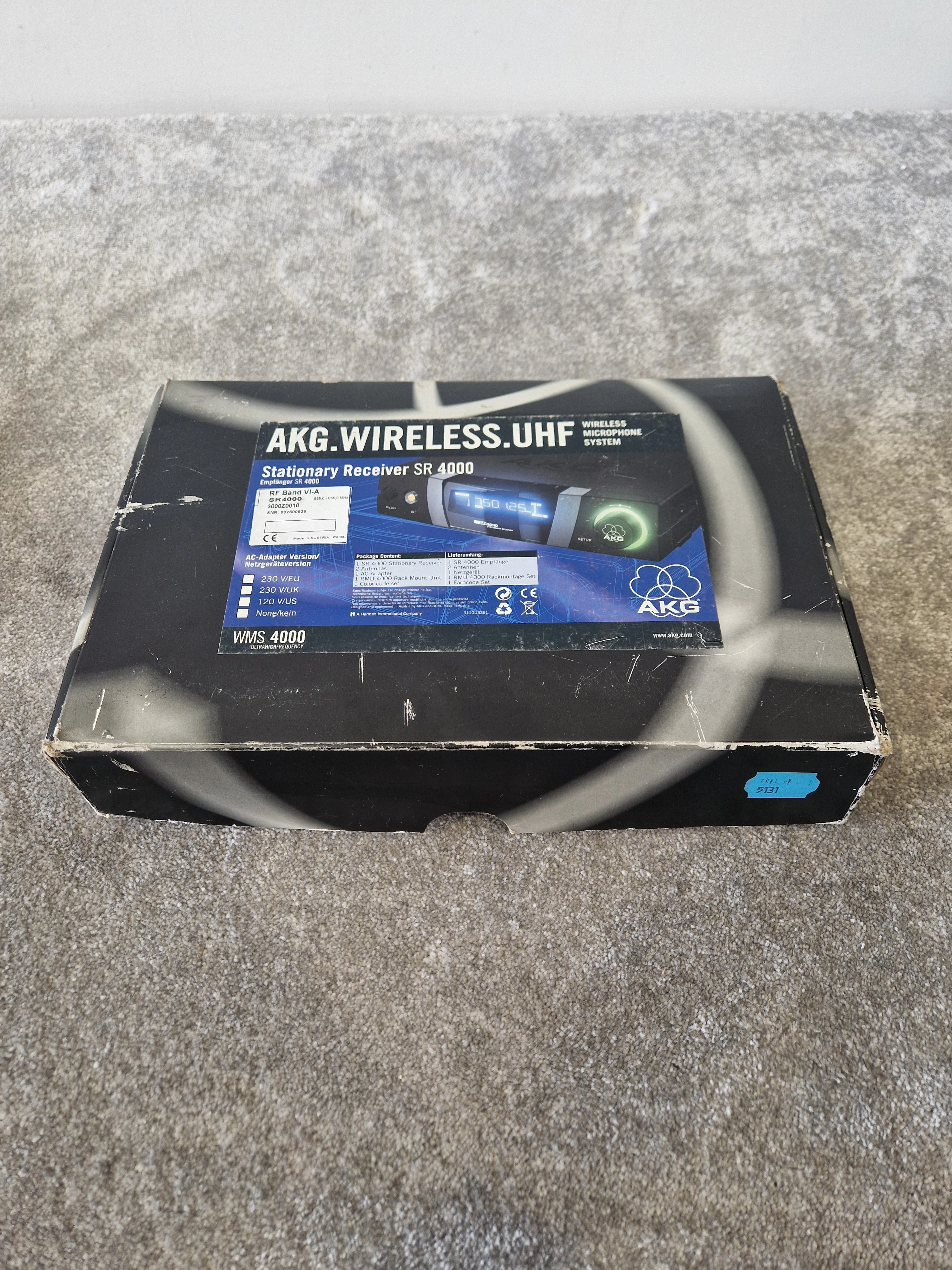 AKG SR 4000 Wireless Receiver – WMS 400 Series UHF Diversity System 835-865MHz - Very Good w/ original box - Image 4