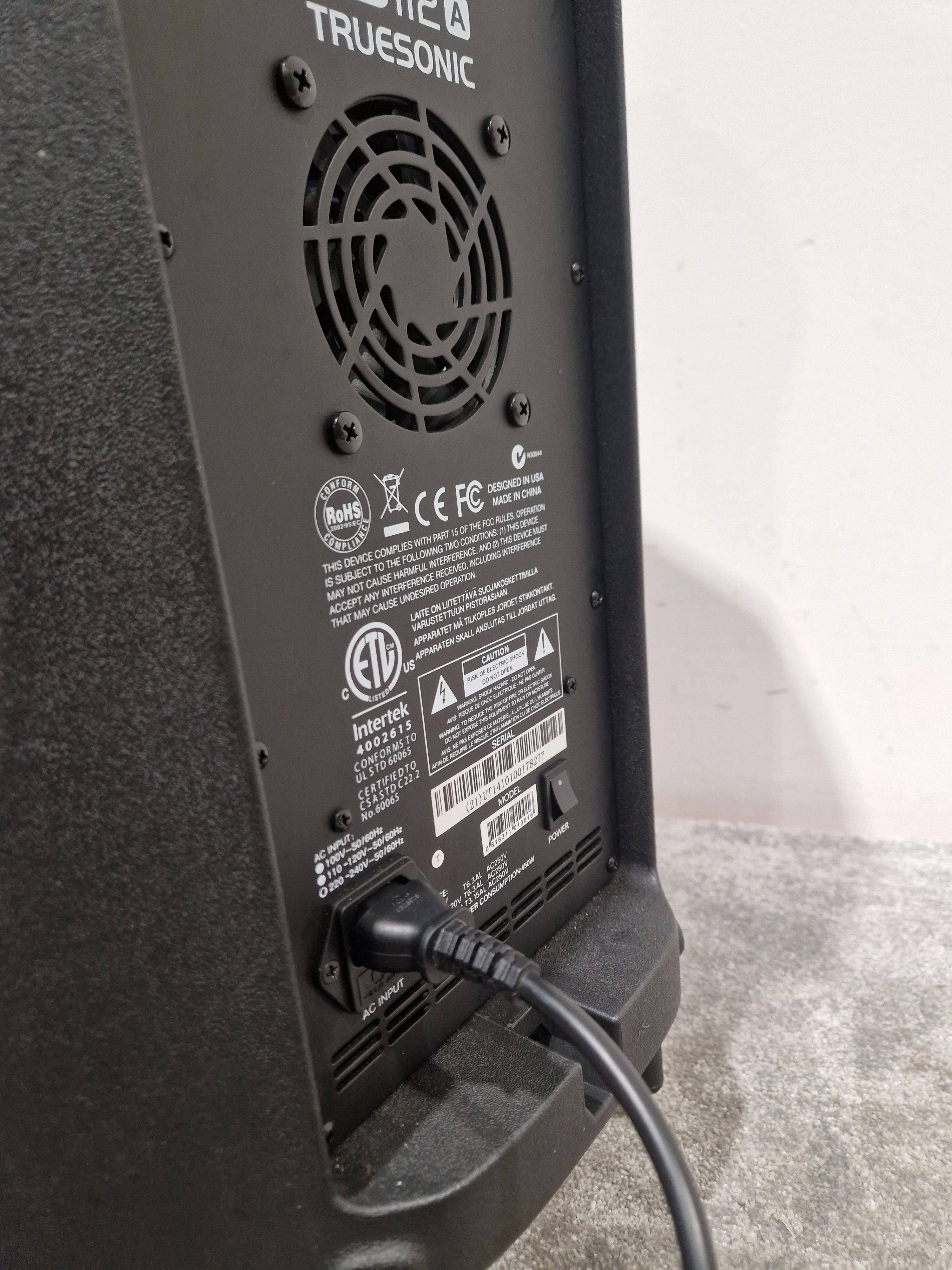 Alto TS112A Truesonic Black Speaker - 800W Active - Excellent w/ Power Cable & Soft Case - Image 13