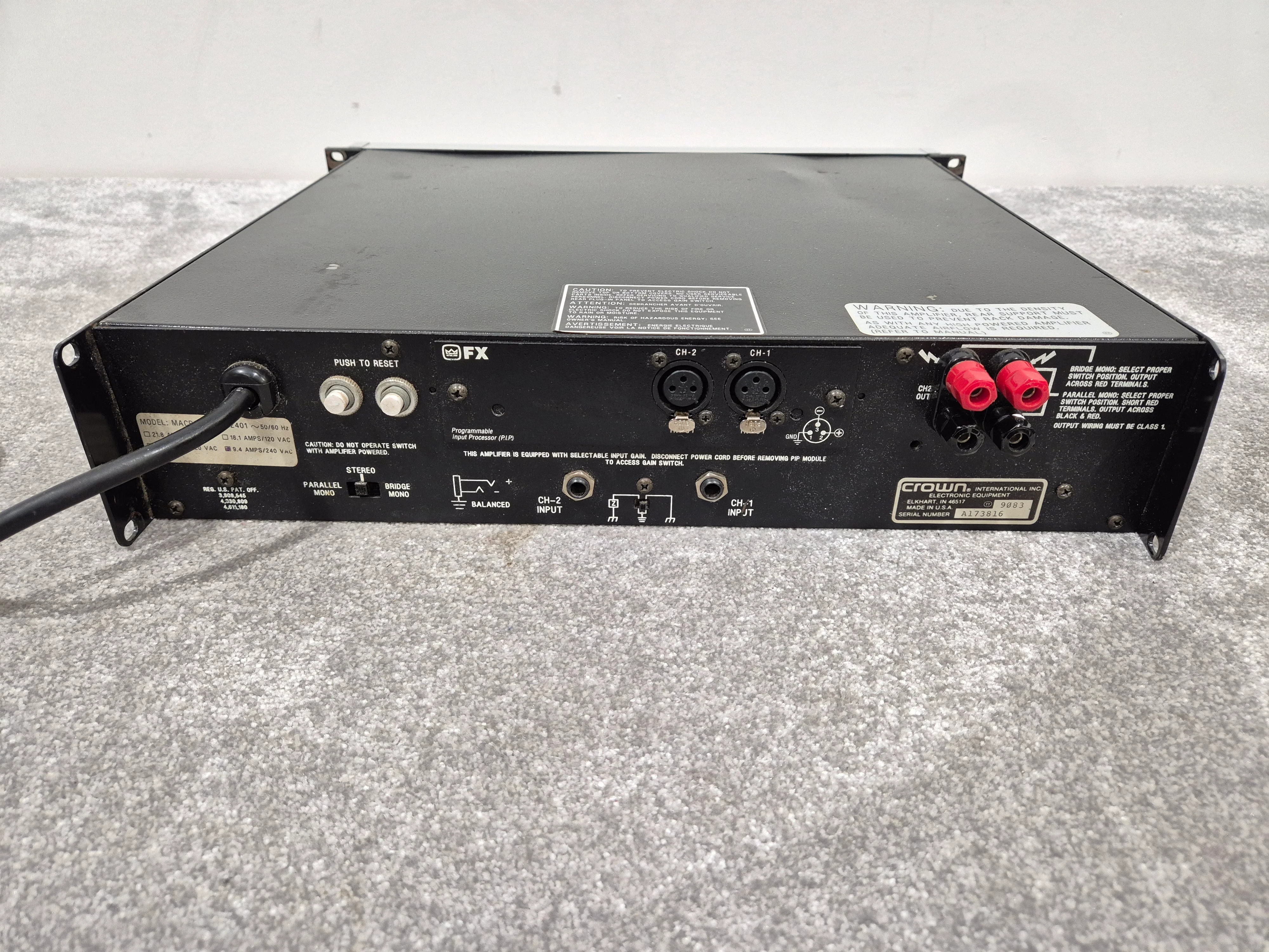 Amcron Macro-Tech 2401 - Dual-Channel Power Amplifier w/ Manual - Image 7