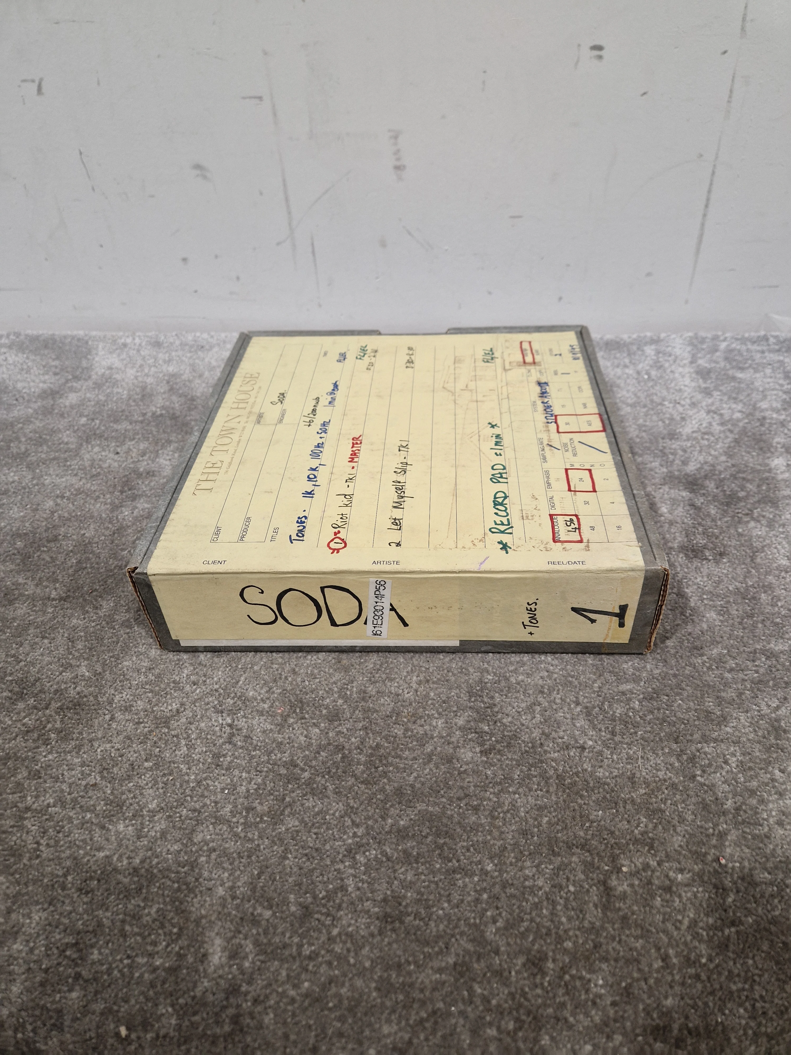 Soda – Britpop Band Collectible Town House Master Reel – Excellent w/ Studio Track Sheet & Tone Reference - Image 9