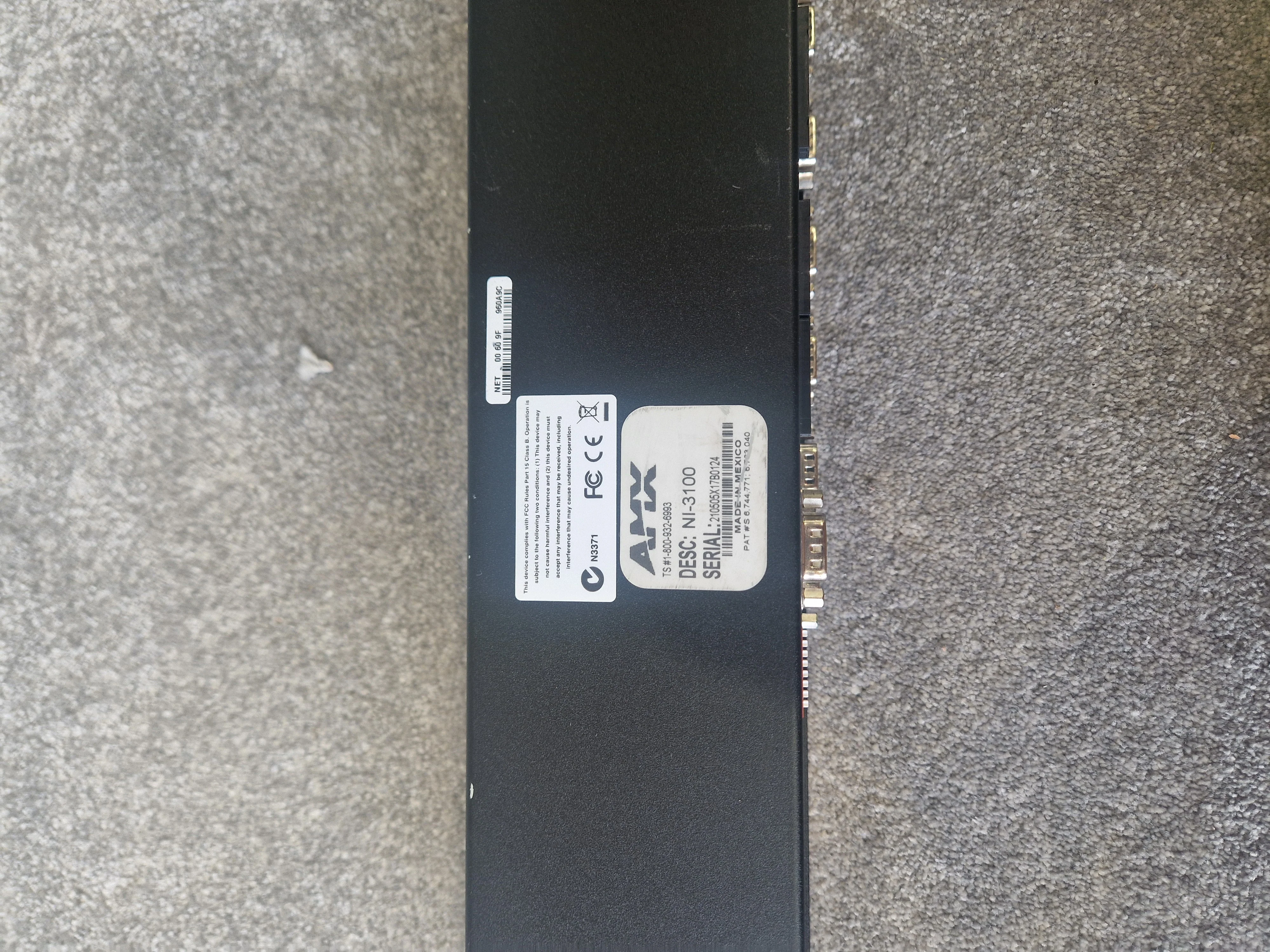AMX NI-3100 NetLinx Integrated Controller – RS-232/IR/Relay I/O, Ethernet, Rackmount - Good - Image 8