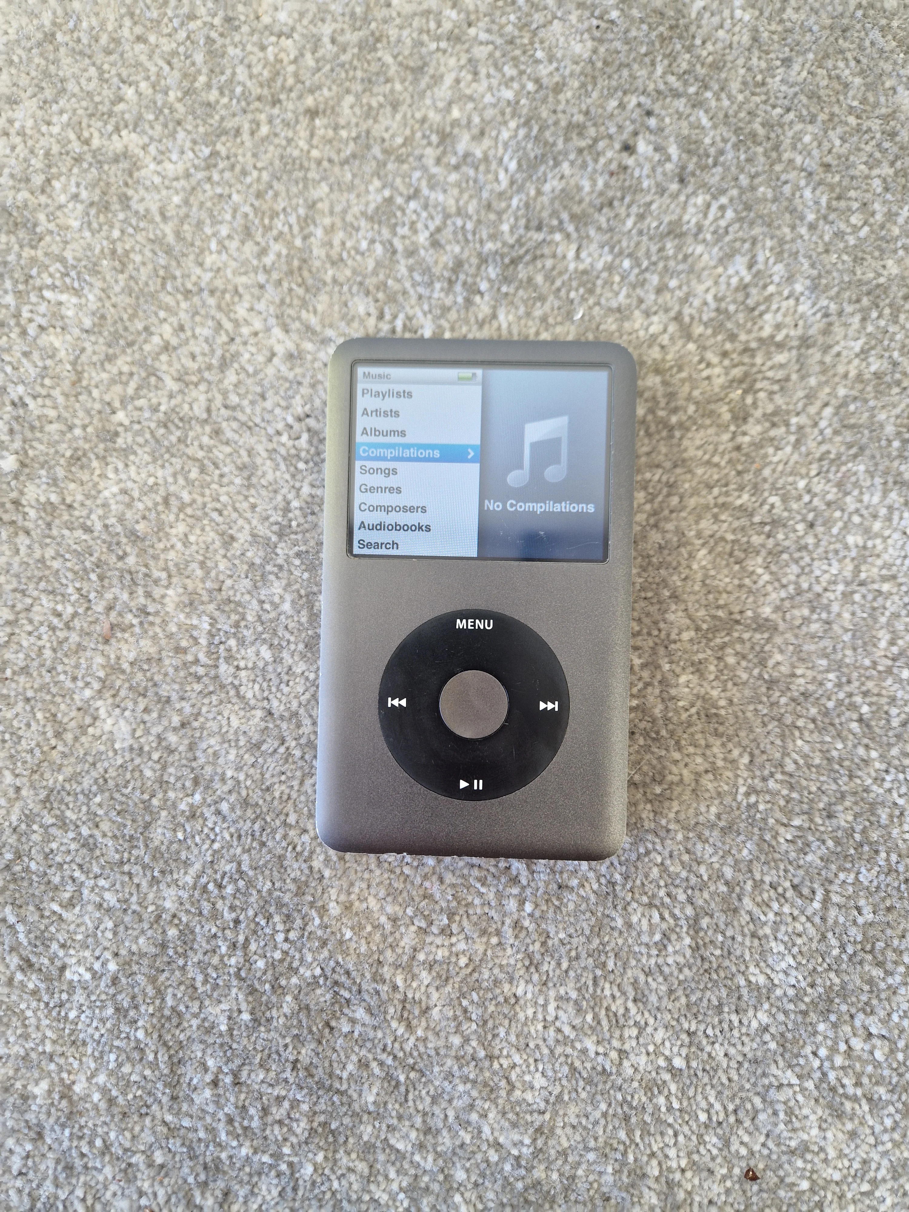 Apple iPod Classic 120GB (6th Gen) – Click Wheel, Color Display, Video Playback - Very Good