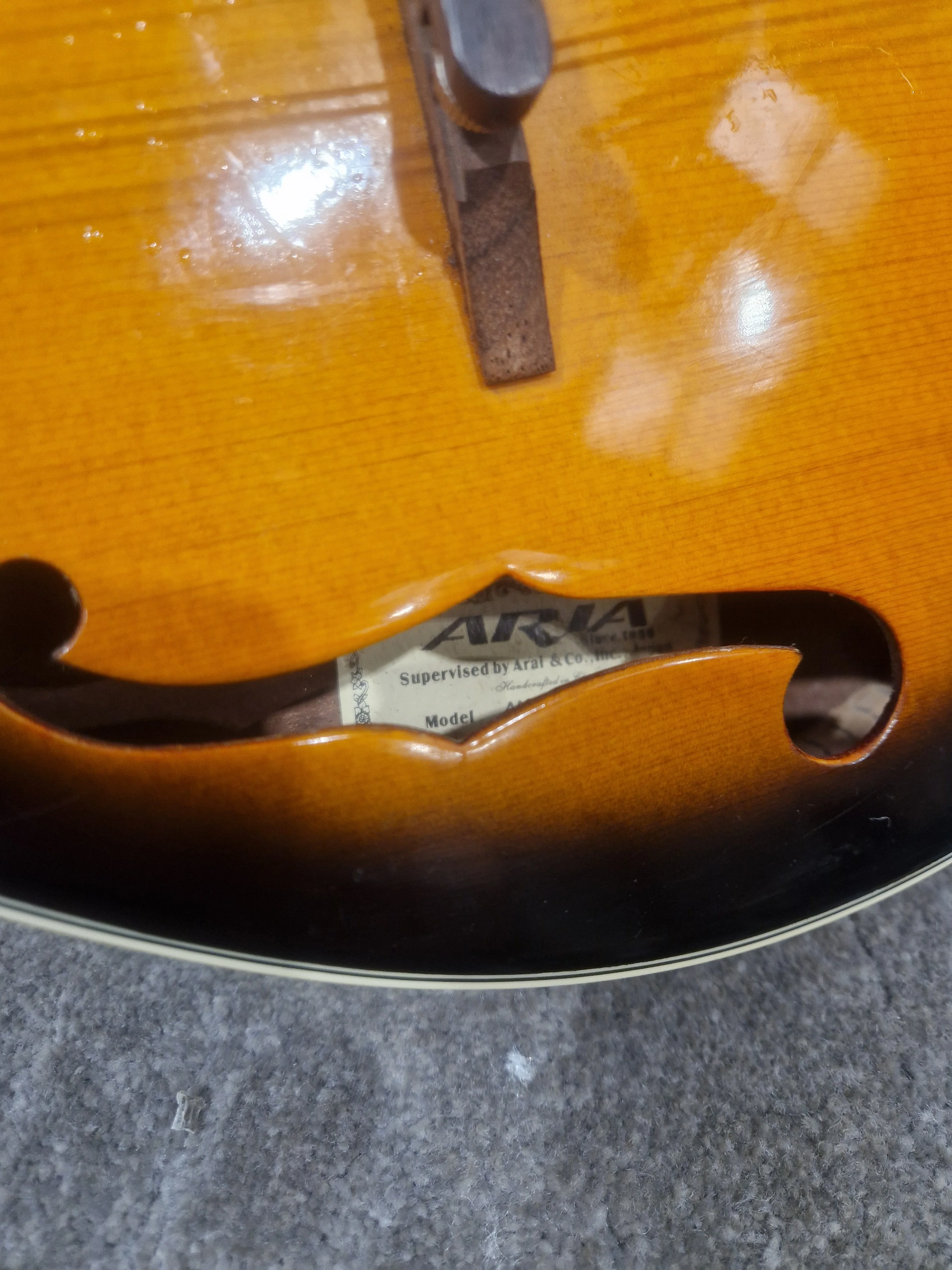 Aria Am-20 A-style Acoustic Mandolin - Spruce Top, Mahogany Back - Good - Image 9