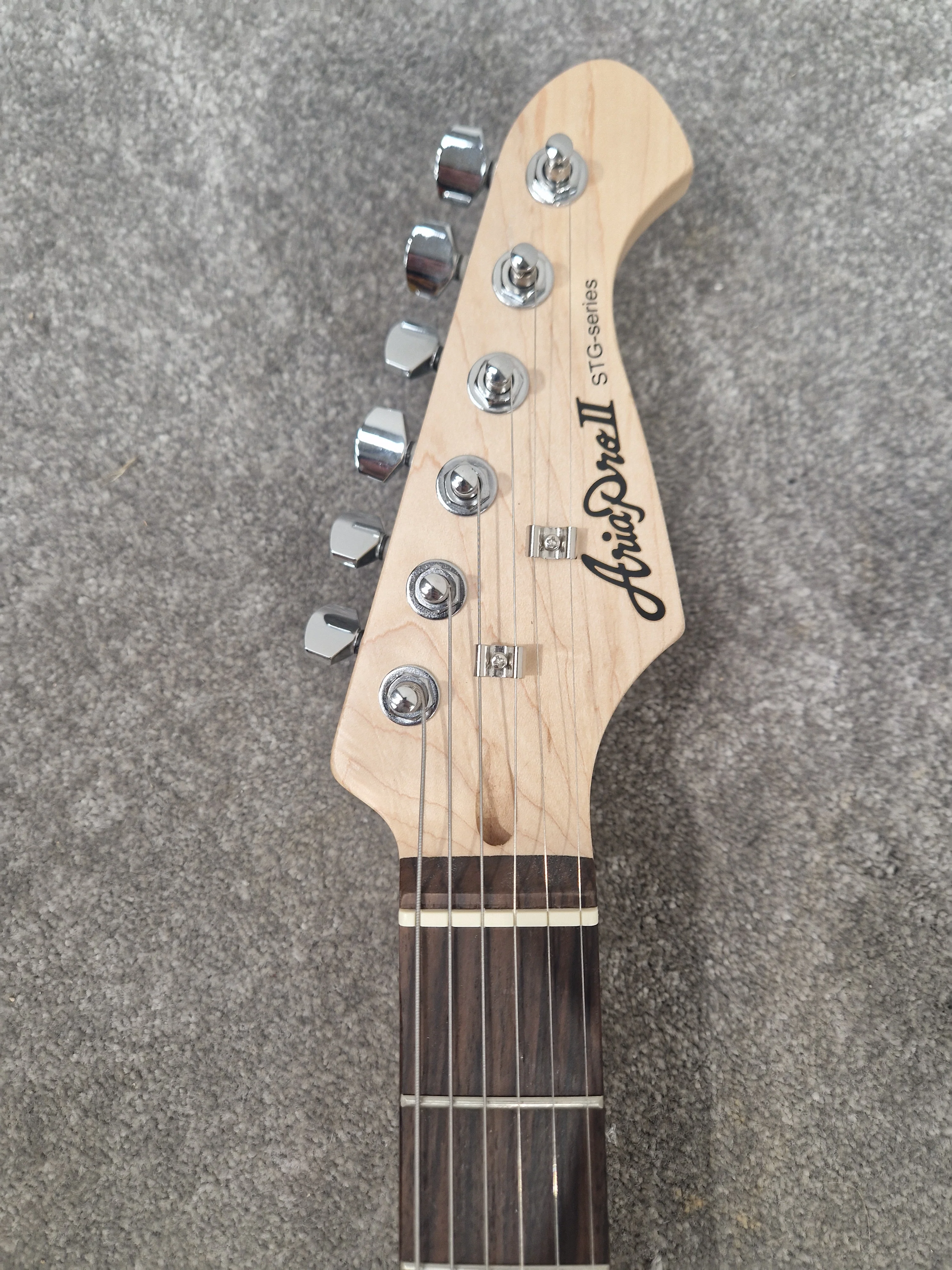 Aria Pro II STG-004 Electric Guitar – SSH Pickup Layout & Maple Neck – Mint - Image 8
