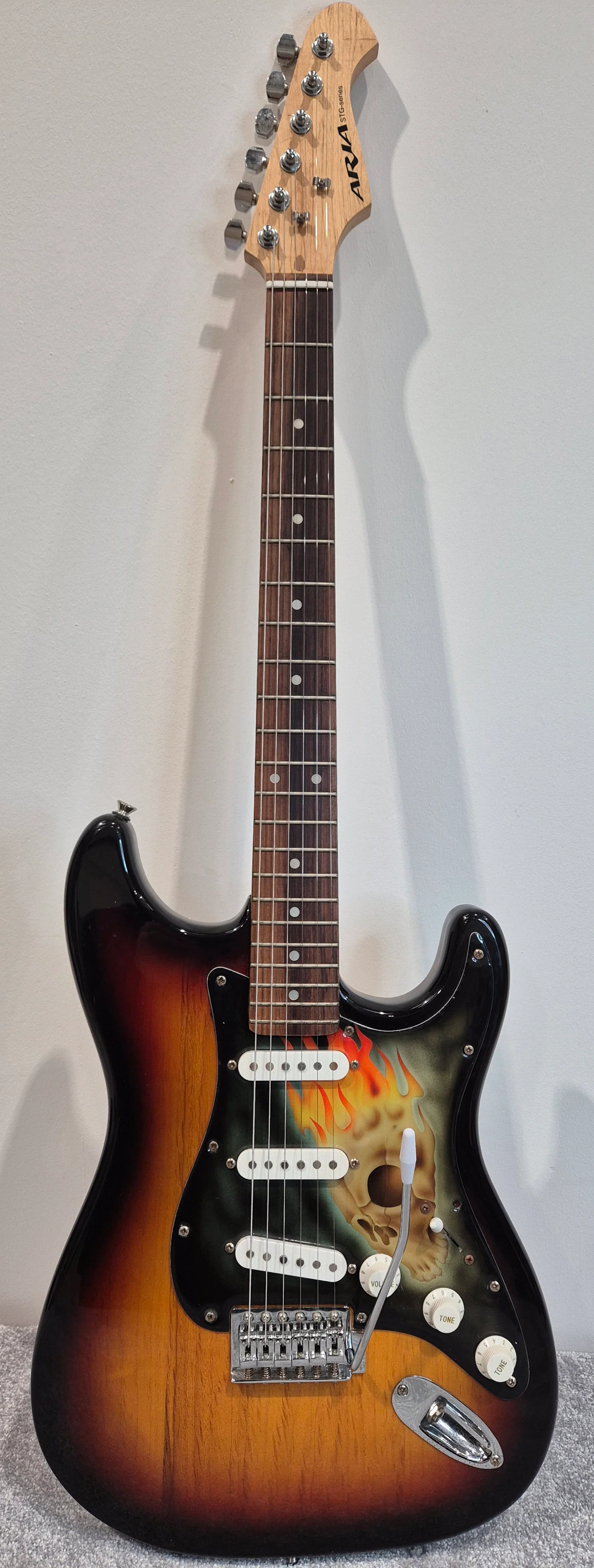 Aria STG Series - Strat Style Electric Guitar - Custom Pickguard - Image 2