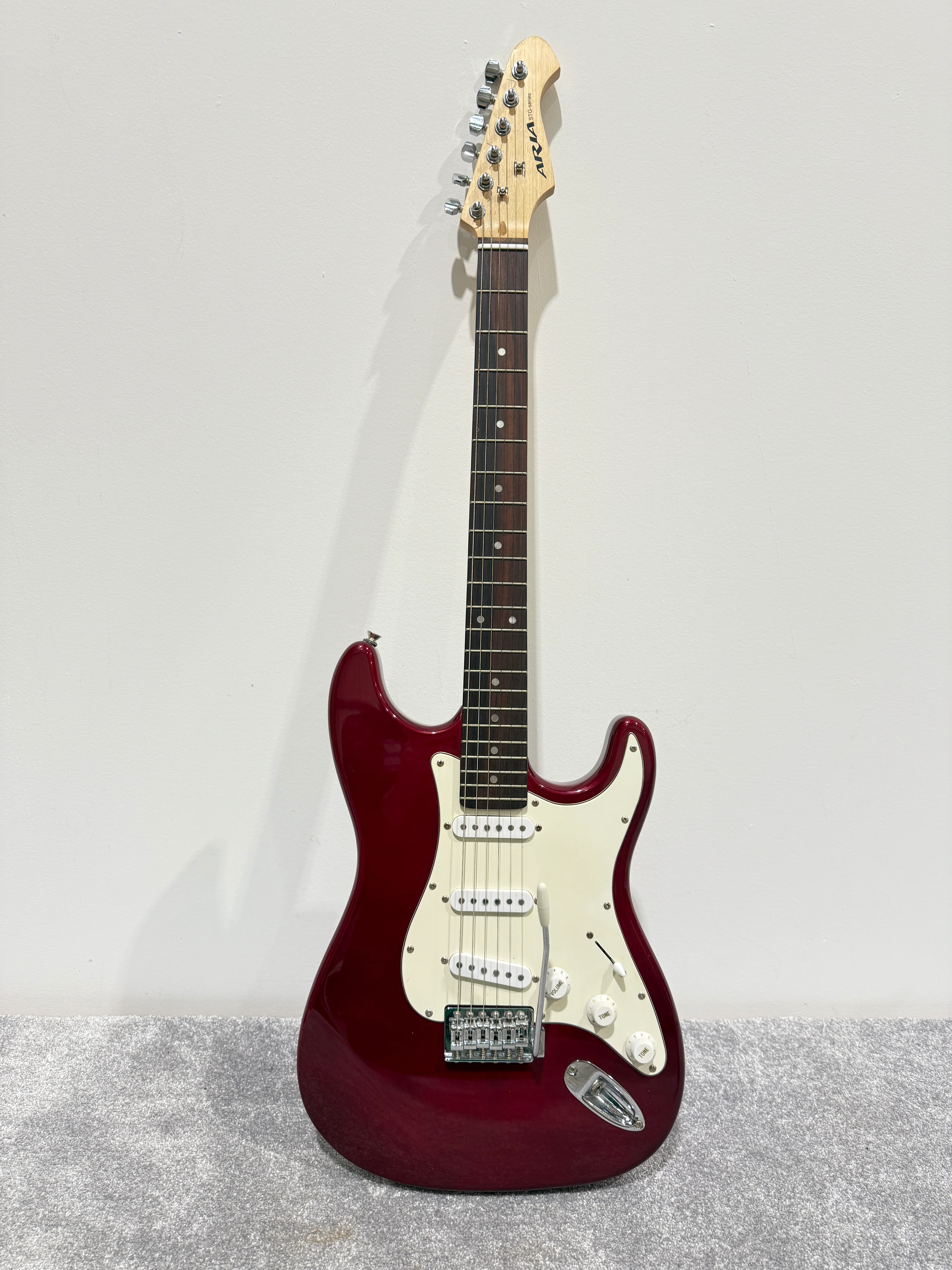 Aria STG Series Stratocaster Style - Red Electric Guitar - Image 2