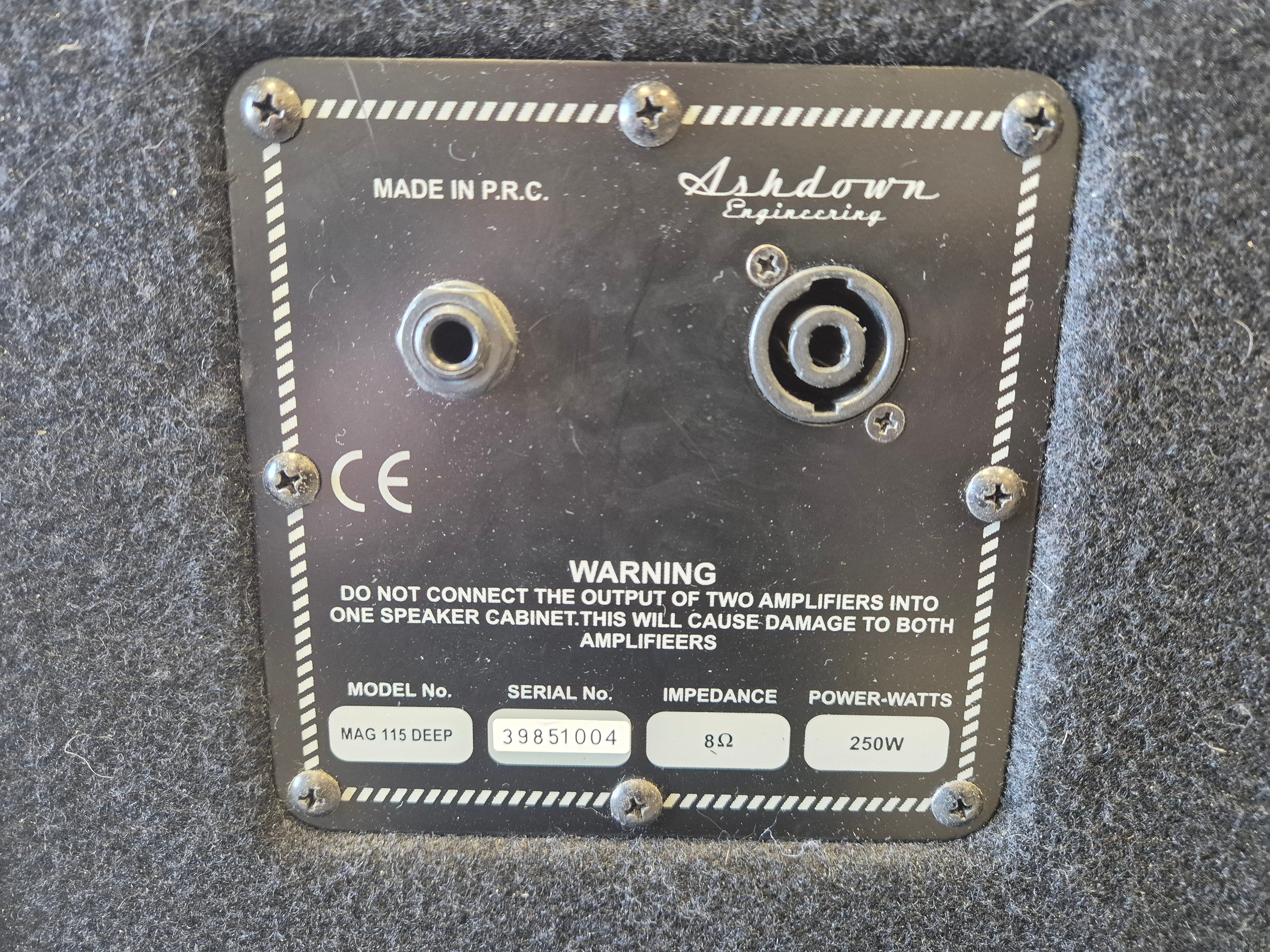 Ashdown Mag 115 Deep - 250 watts 1 x 15" Bass Amplifier Cabinet - Image 7