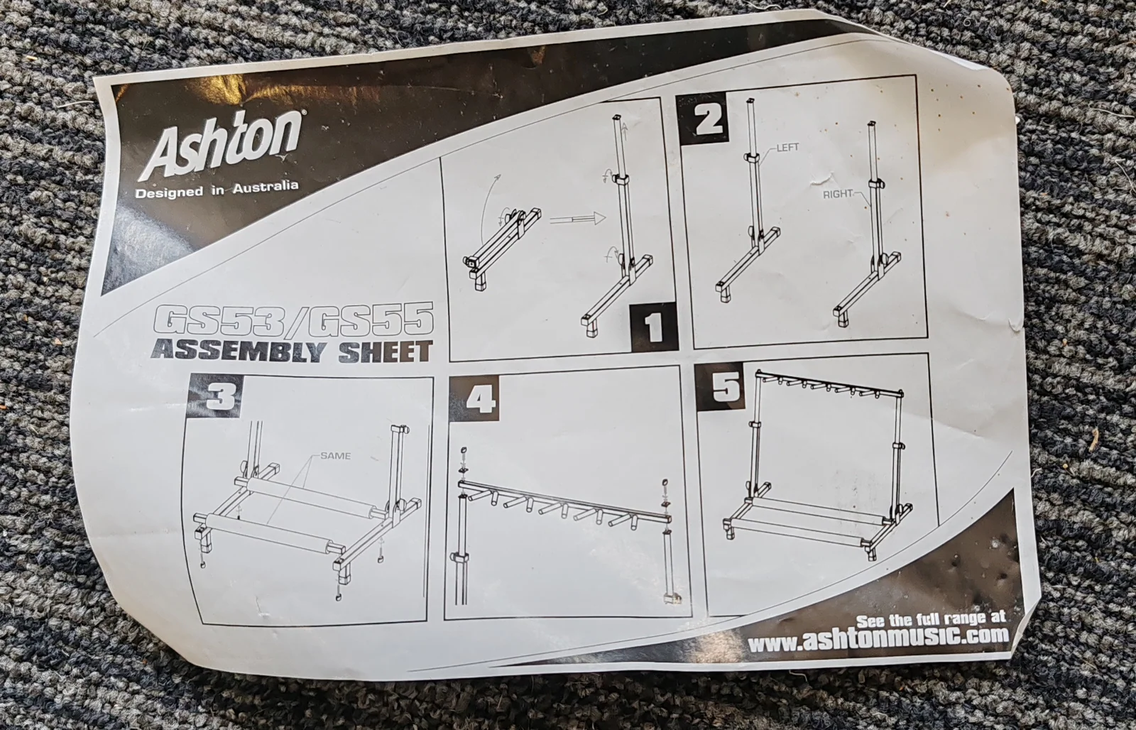 Ashton 3 Guitar Rack Holder + Manuals + Original Box - Image 9