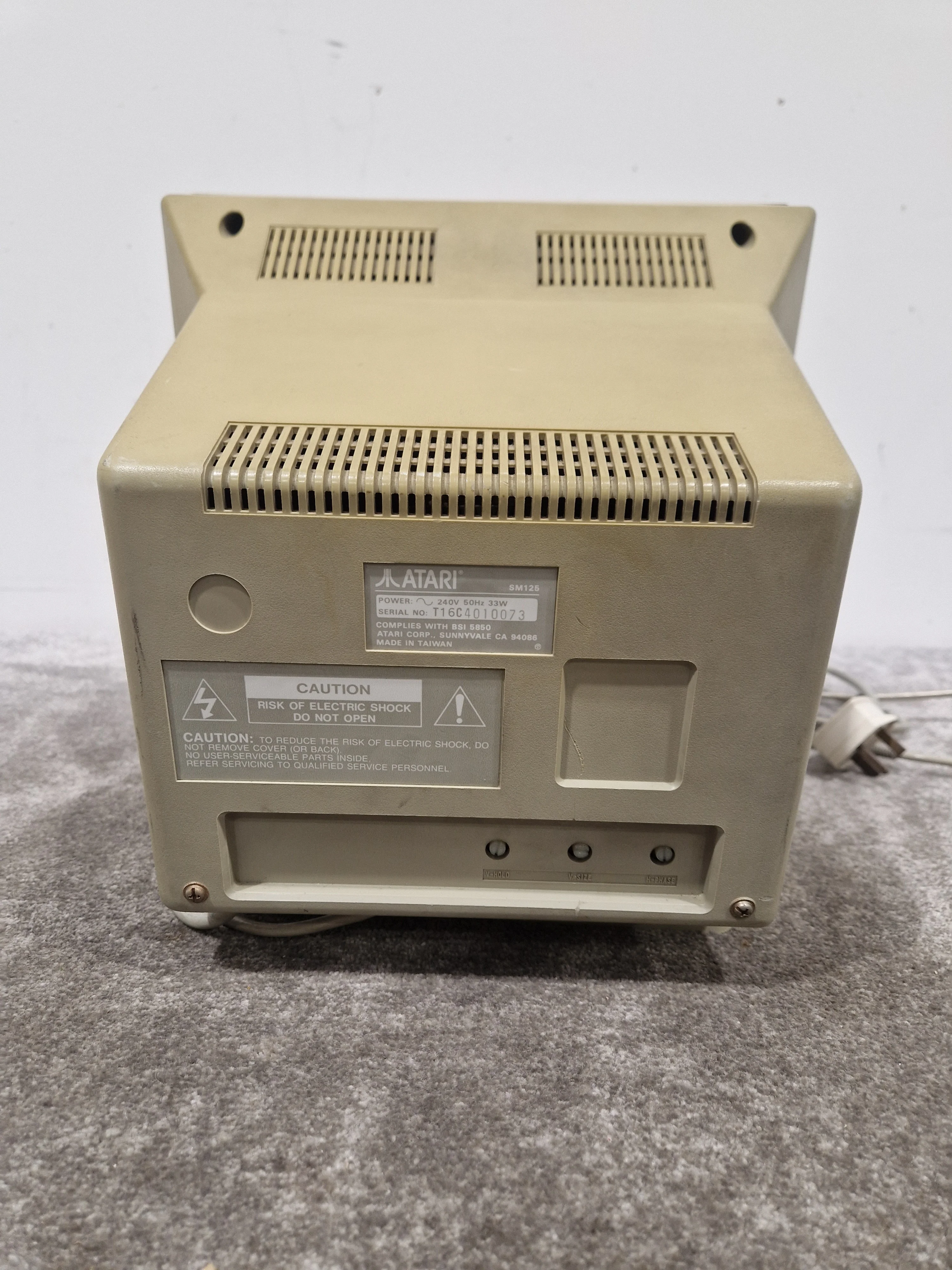 Atari SM125 - High-Resolution Monochrome Monitor - Very Good w/ Power Supply - Image 6