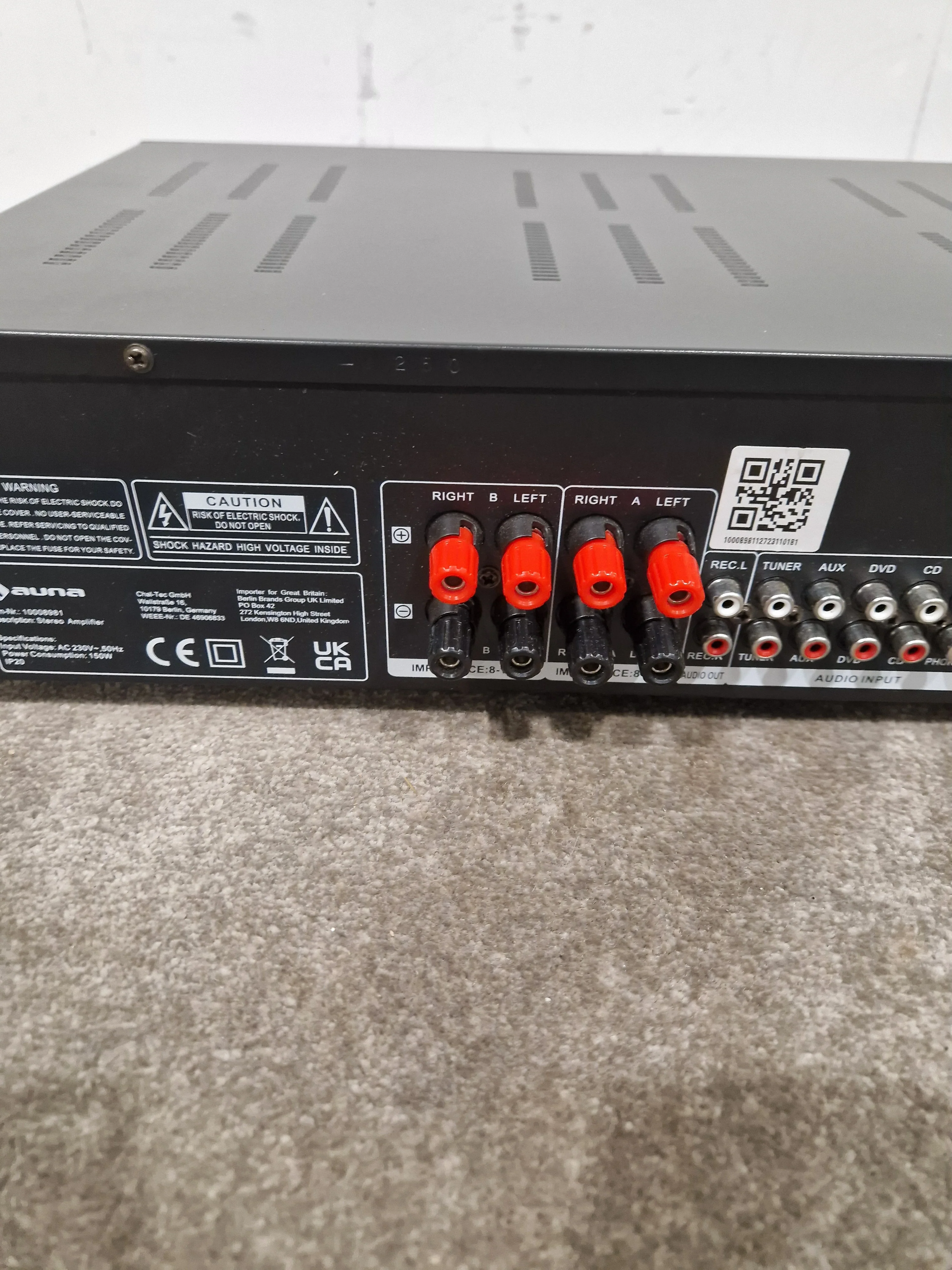 Auna CD-708 - Integrated Amplifier - Black – Integrated Amplifier - Spares or Repair - Image 11