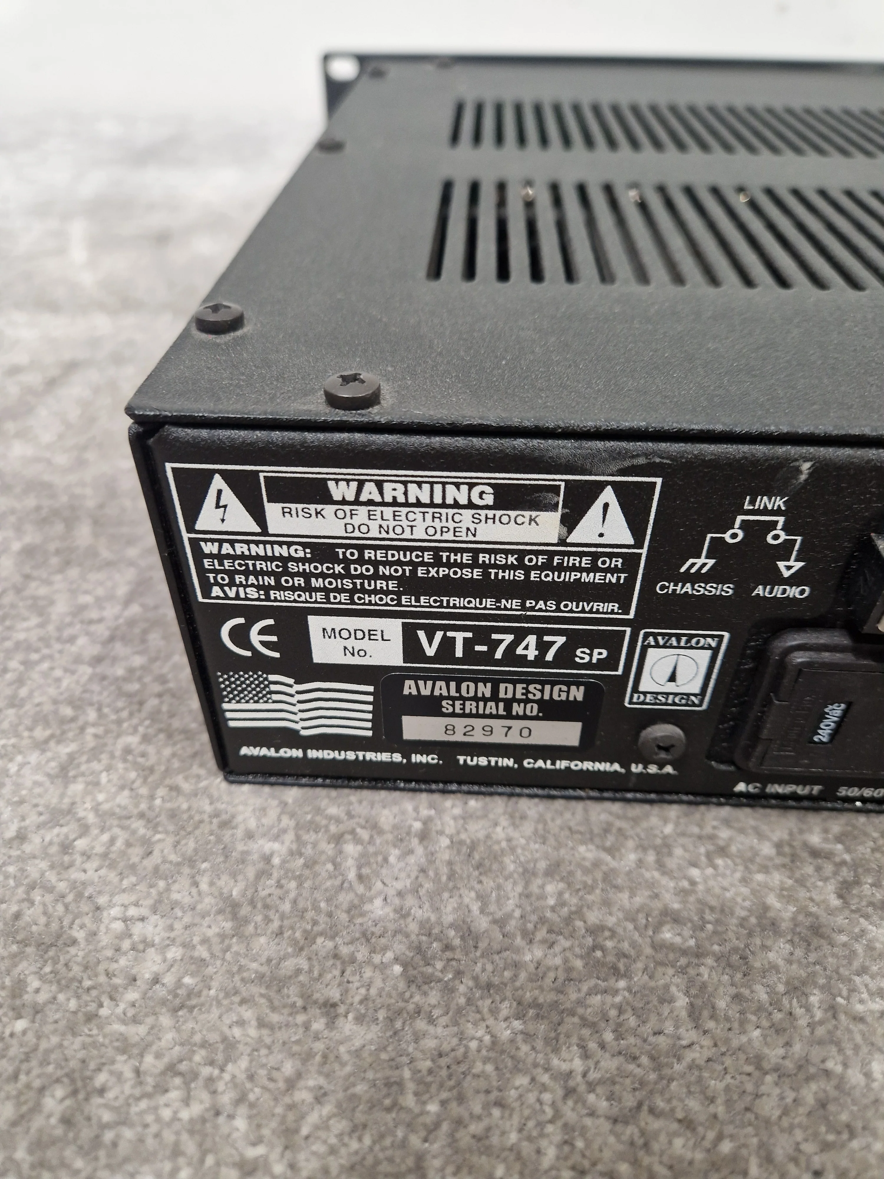 Avalon VT-747SP – Stereo Opto-Compressor & EQ – Excellent w/ Box & PSU - Image 2