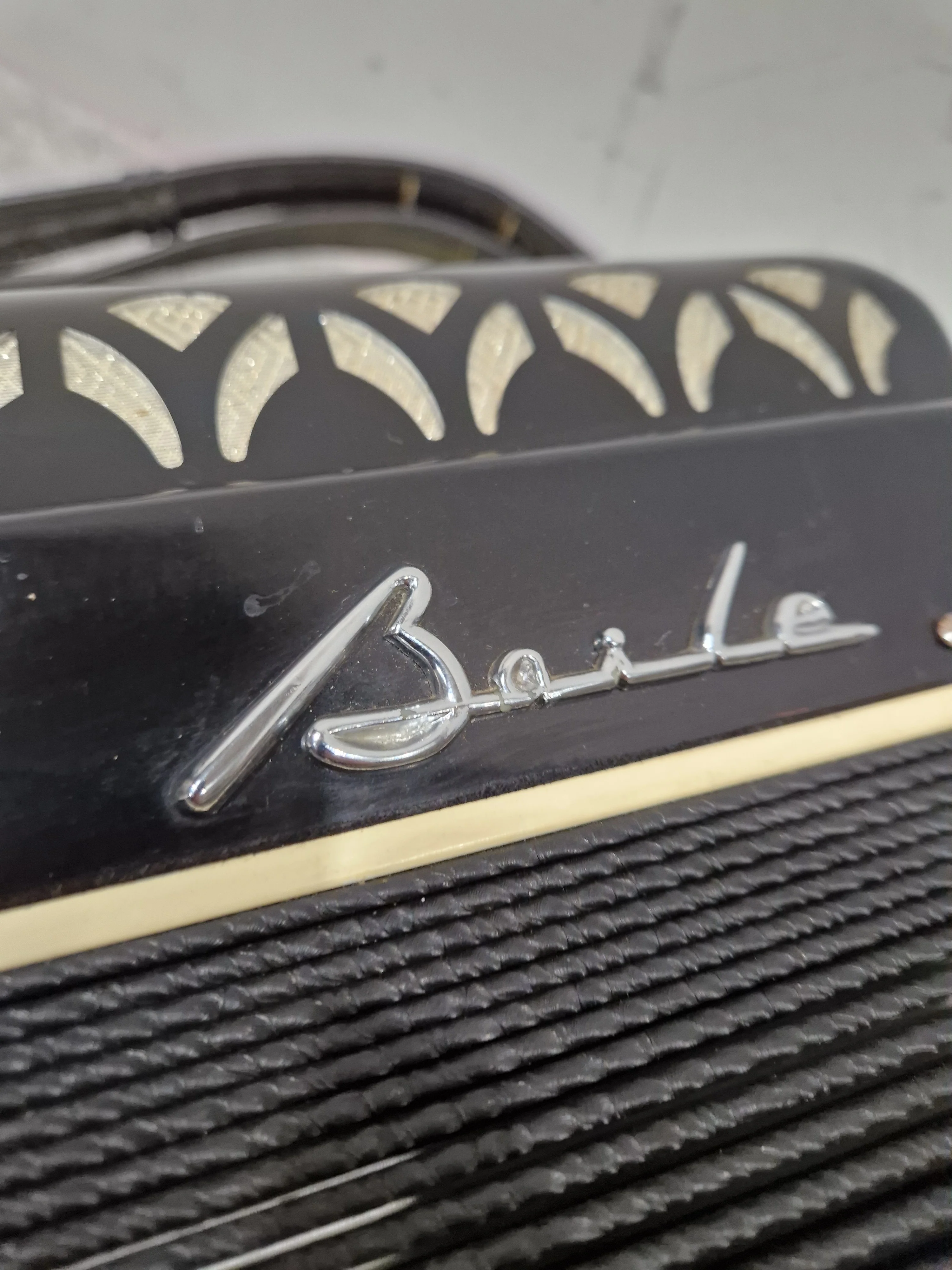 Baile Ballerina Piano Accordion Black Accordion - Well-Preserved Craftsmanship - Good w/ Hard Case - Image 20