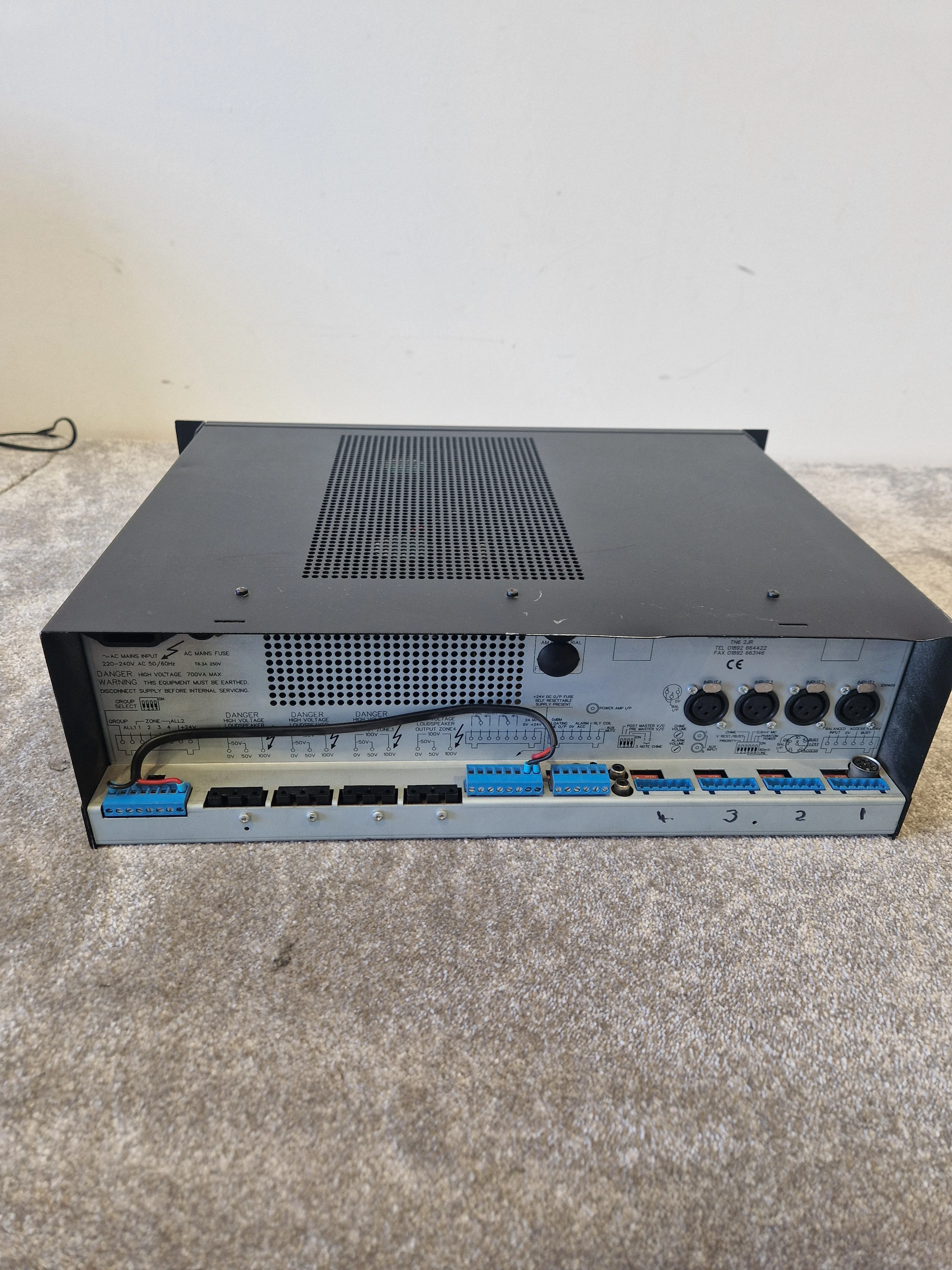 Baldwin Boxall Mitre 2000 Mixer Amplifier – 60W 100V Line, 4 Mic/Line Inputs, Alarm Tone - Good - Image 6