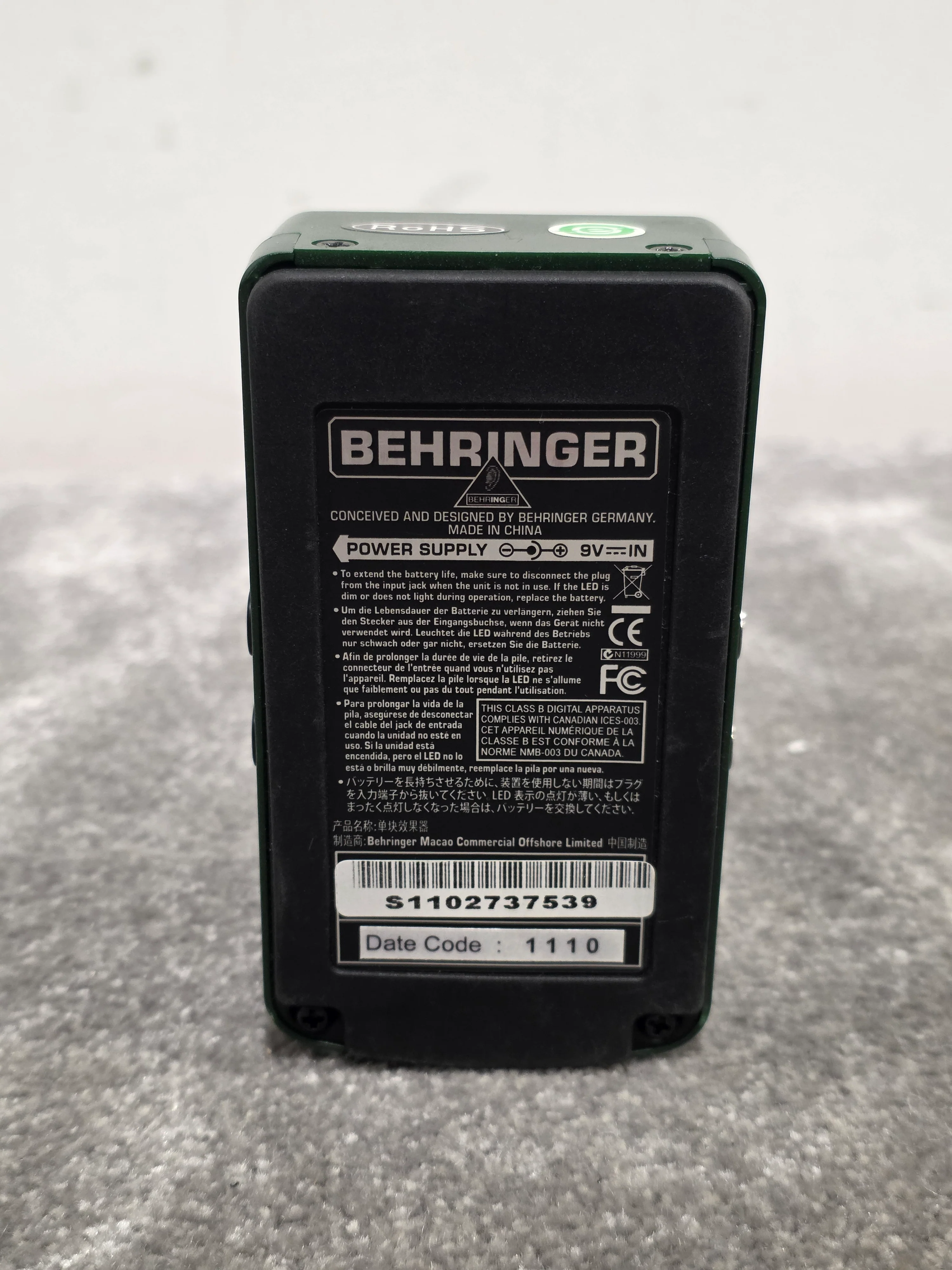 Behringer EM600 Echo Machine - Guitar Effects Pedal - Green - Good - Image 6
