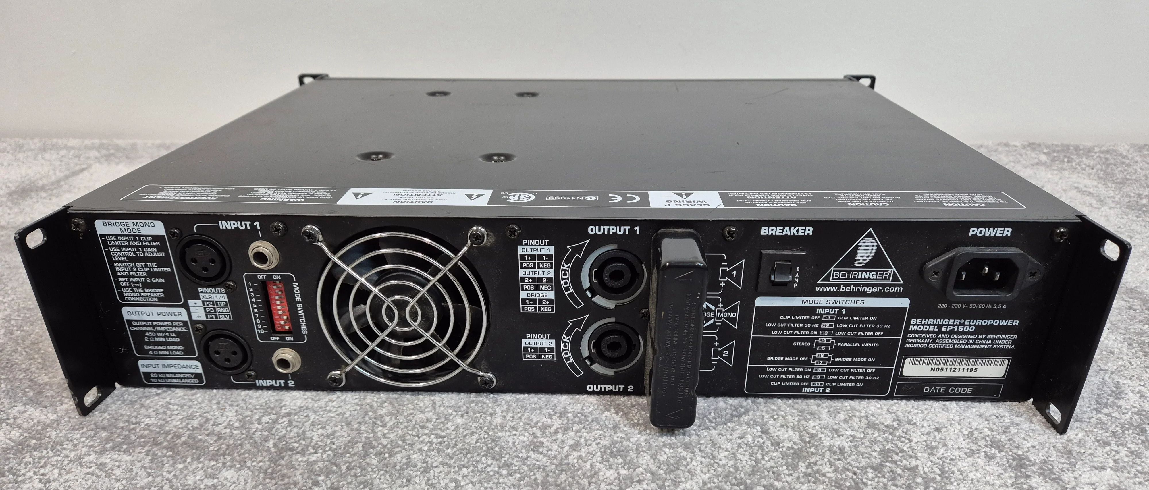 Behringer EP1500 Amplifier - 2 Channel Amp - Black - Image 6