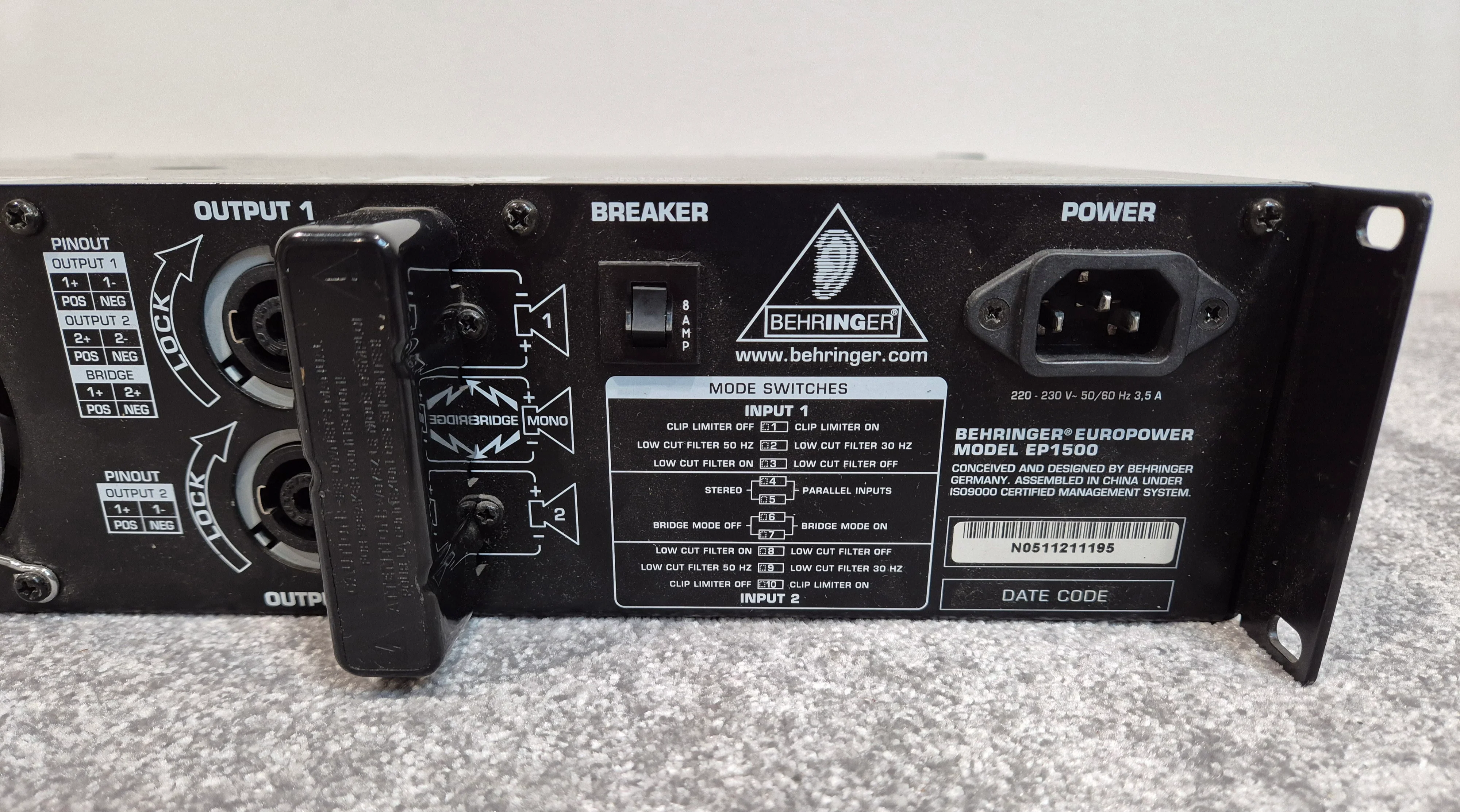 Behringer EP1500 Amplifier - 2 Channel Amp - Black - Image 7
