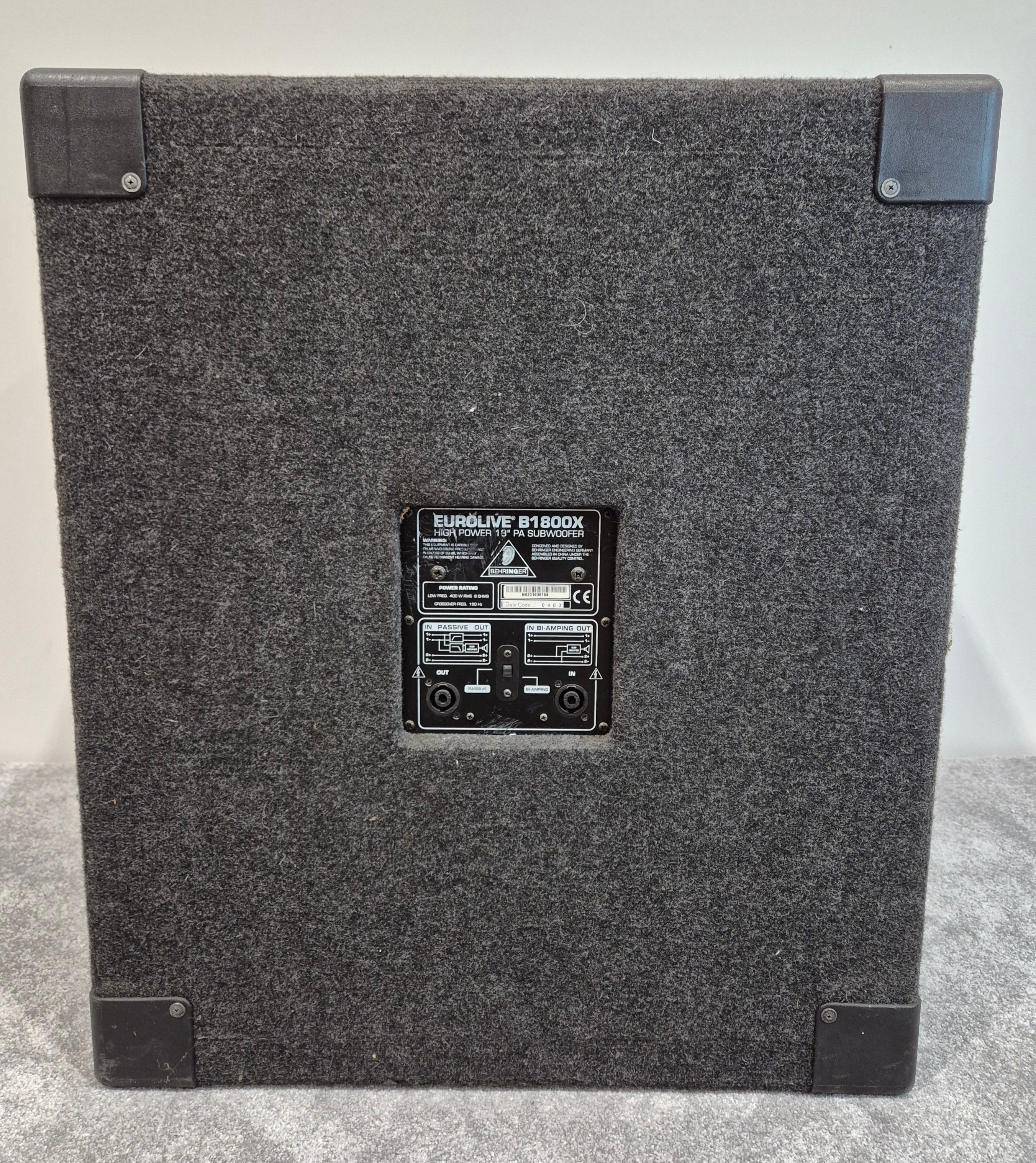 Behringer EUROLIVE B1800 - Black - 18" 1600 Watts - Image 2