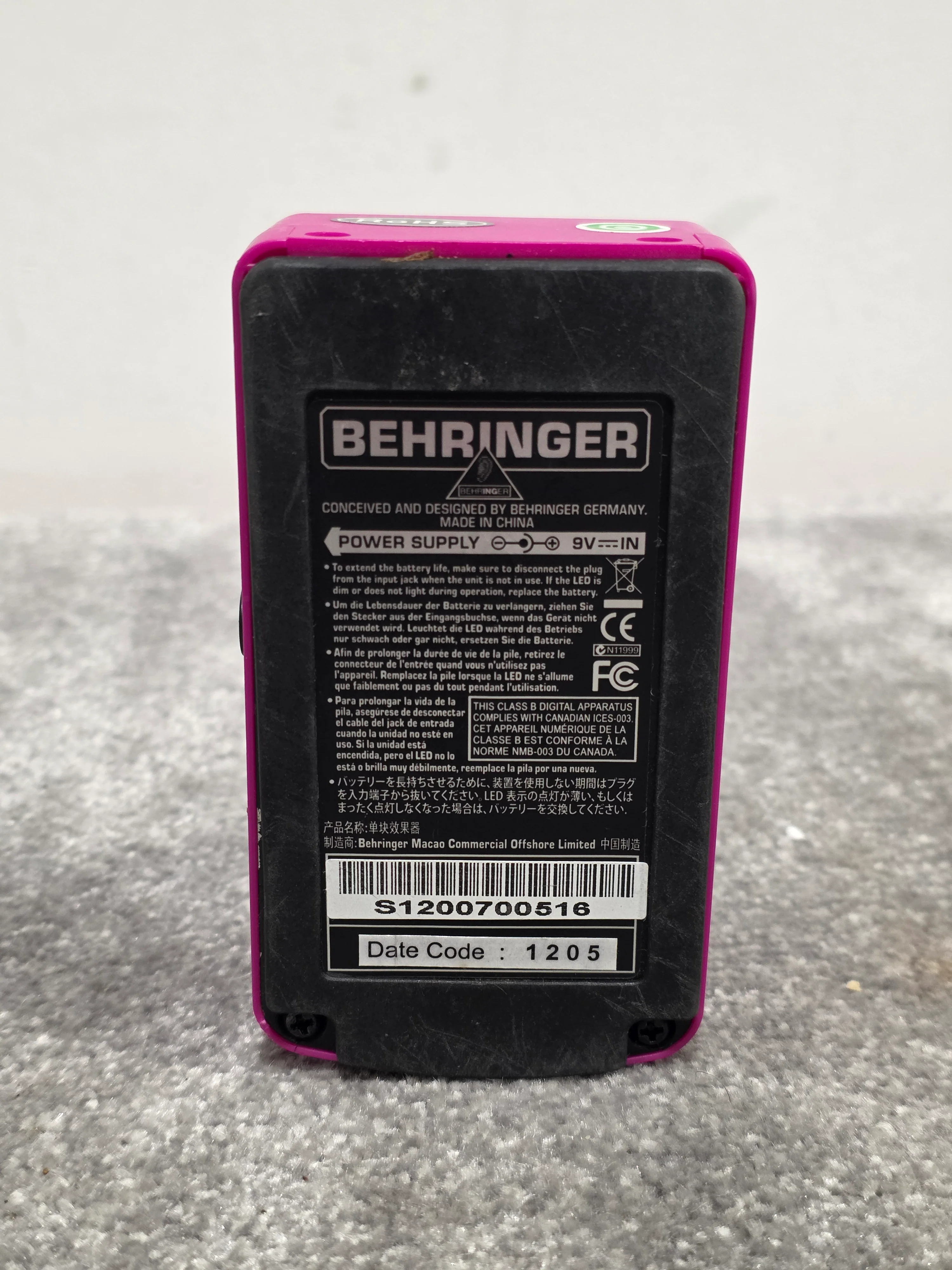 Behringer FD300 - Ultra Feedback/Distortion Pedal - Pink - Good - Image 6