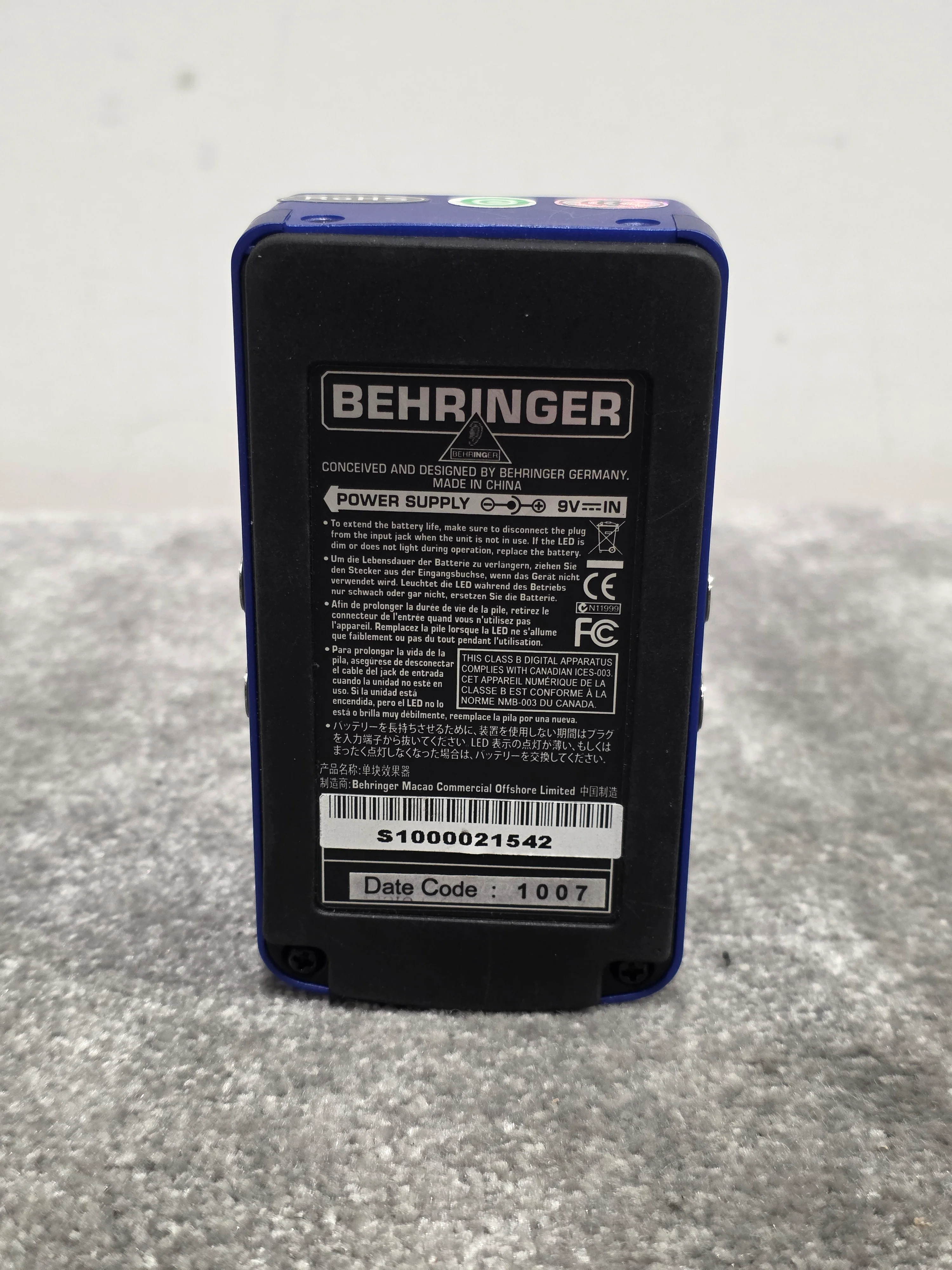 Behringer FL600 - Flanger Machine Effects Pedal - Blue - Good - Image 6