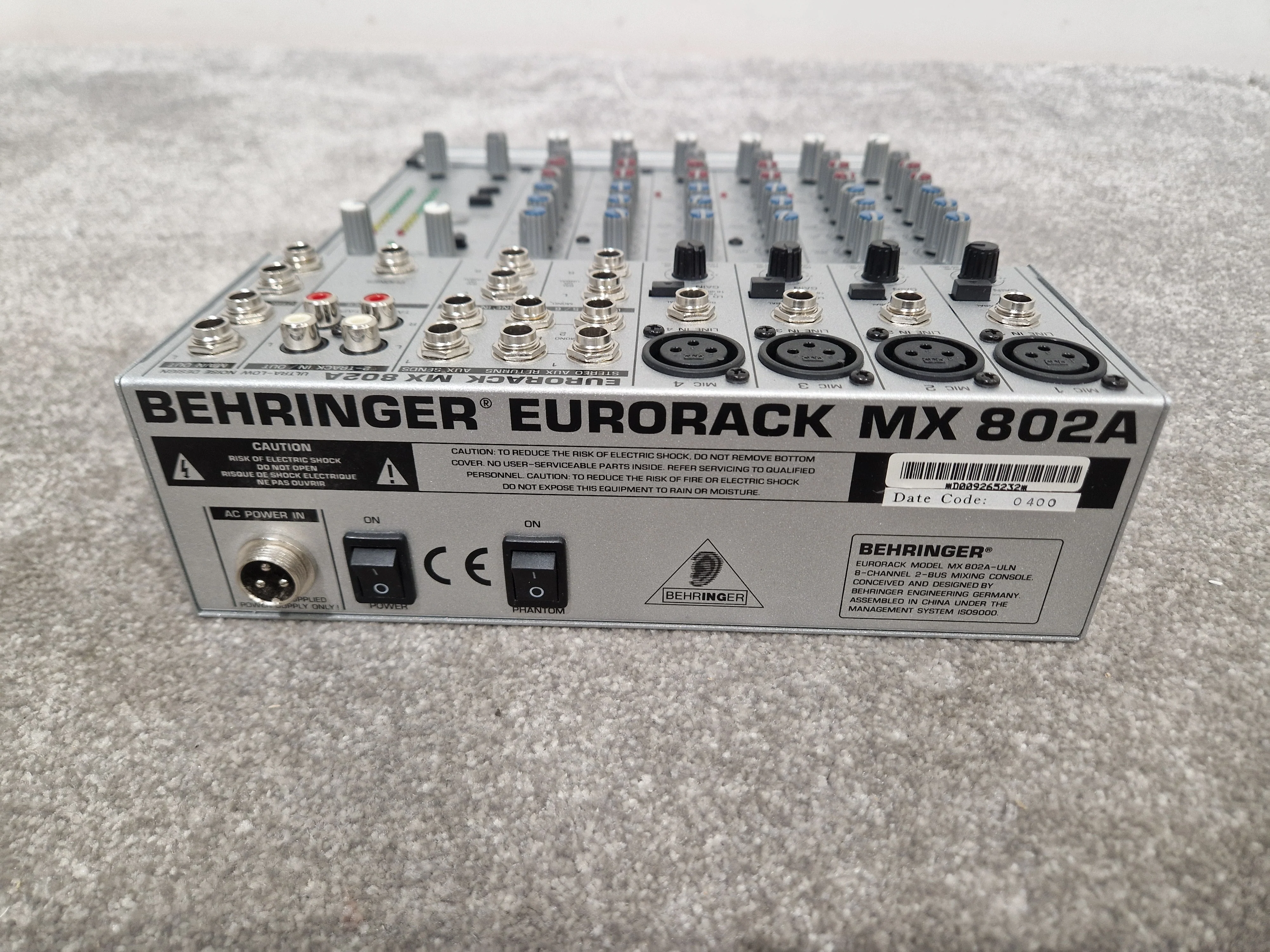 Behringer Mx-802a - 8-Channel Mixer, FX Send - Excellent w/ Original Box & Power Supply & Manuals - Image 4