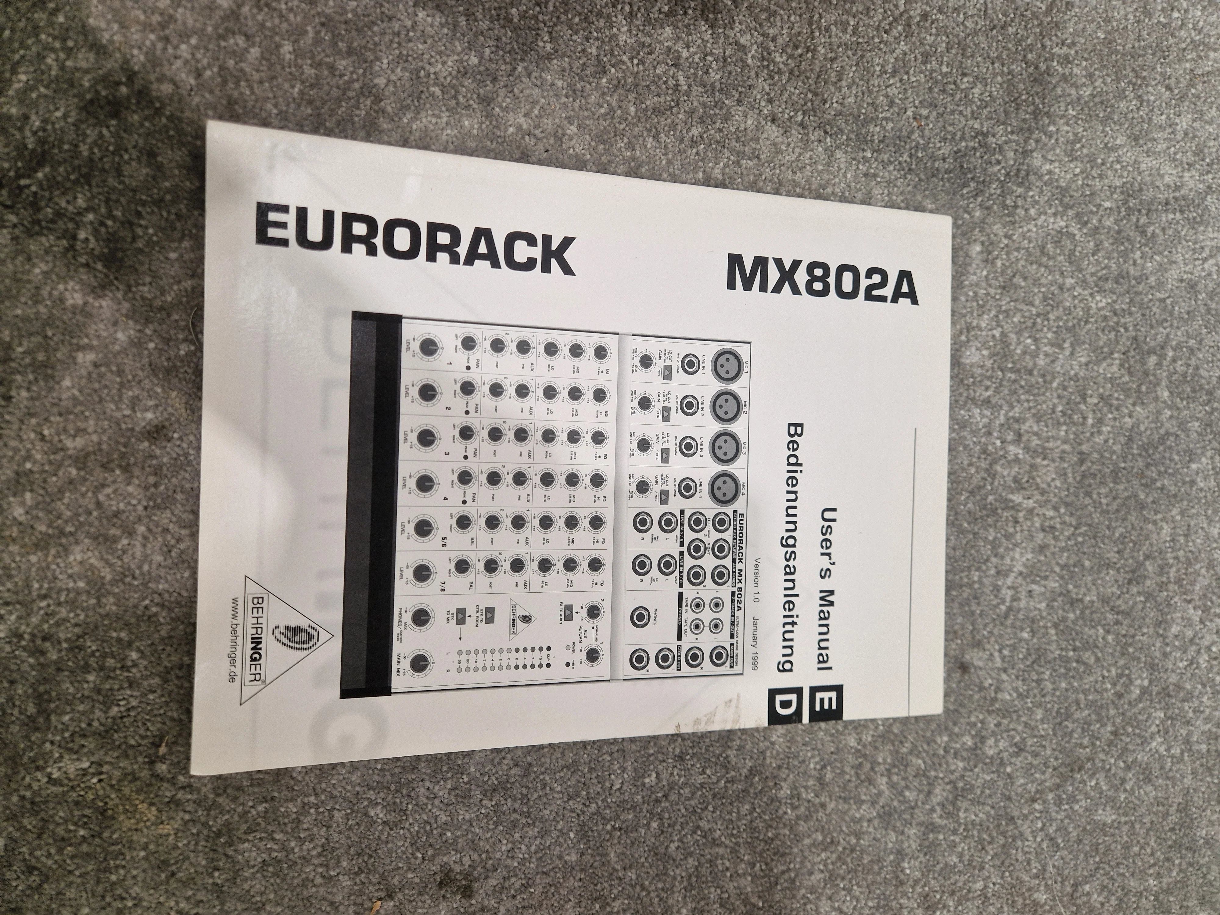 Behringer Mx-802a - 8-Channel Mixer, FX Send - Excellent w/ Original Box & Power Supply & Manuals - Image 6
