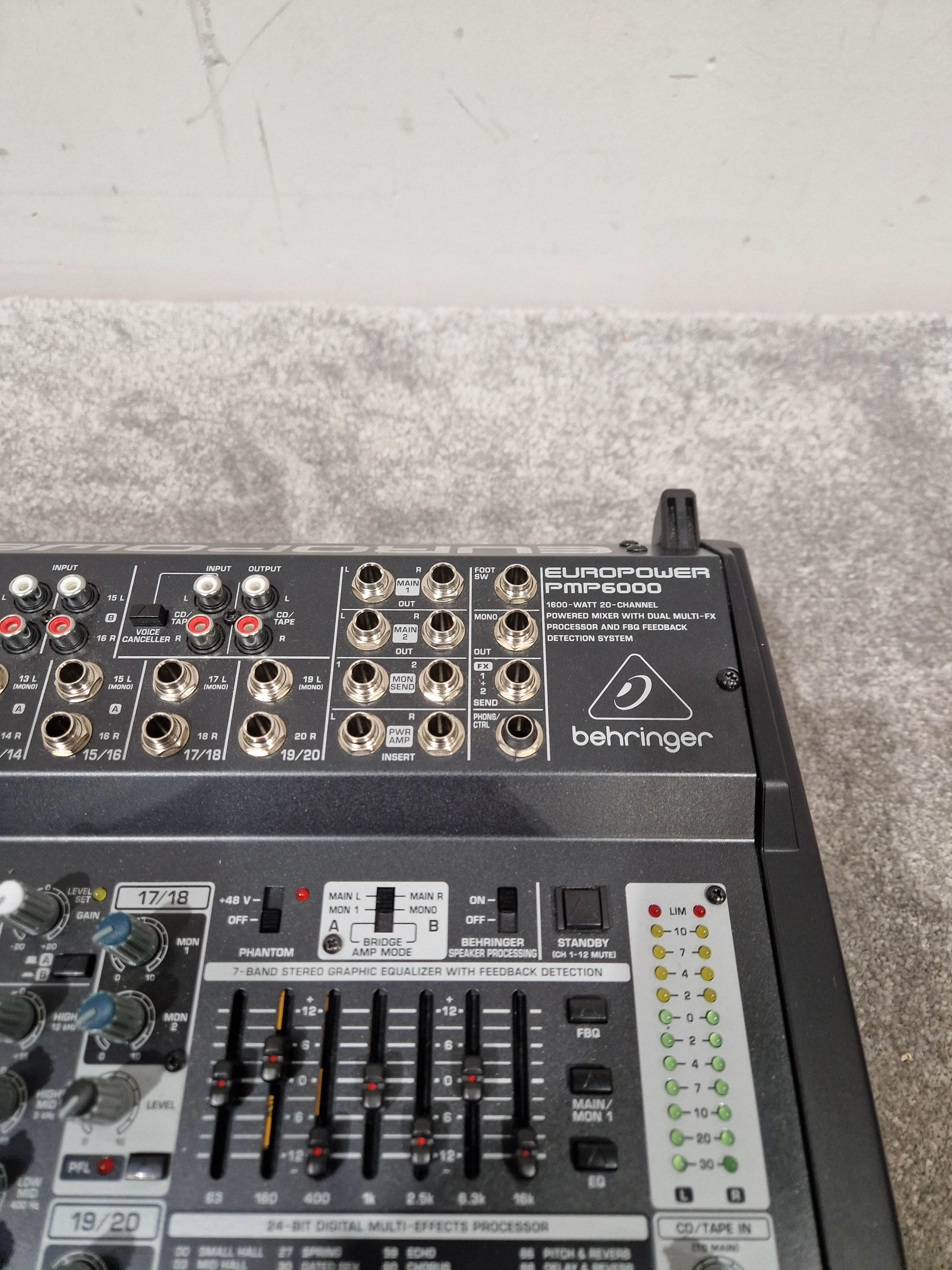 Behringer PMP6000 - 1600W Powered Mixer - Excellent w/ Power Supply - Image 10