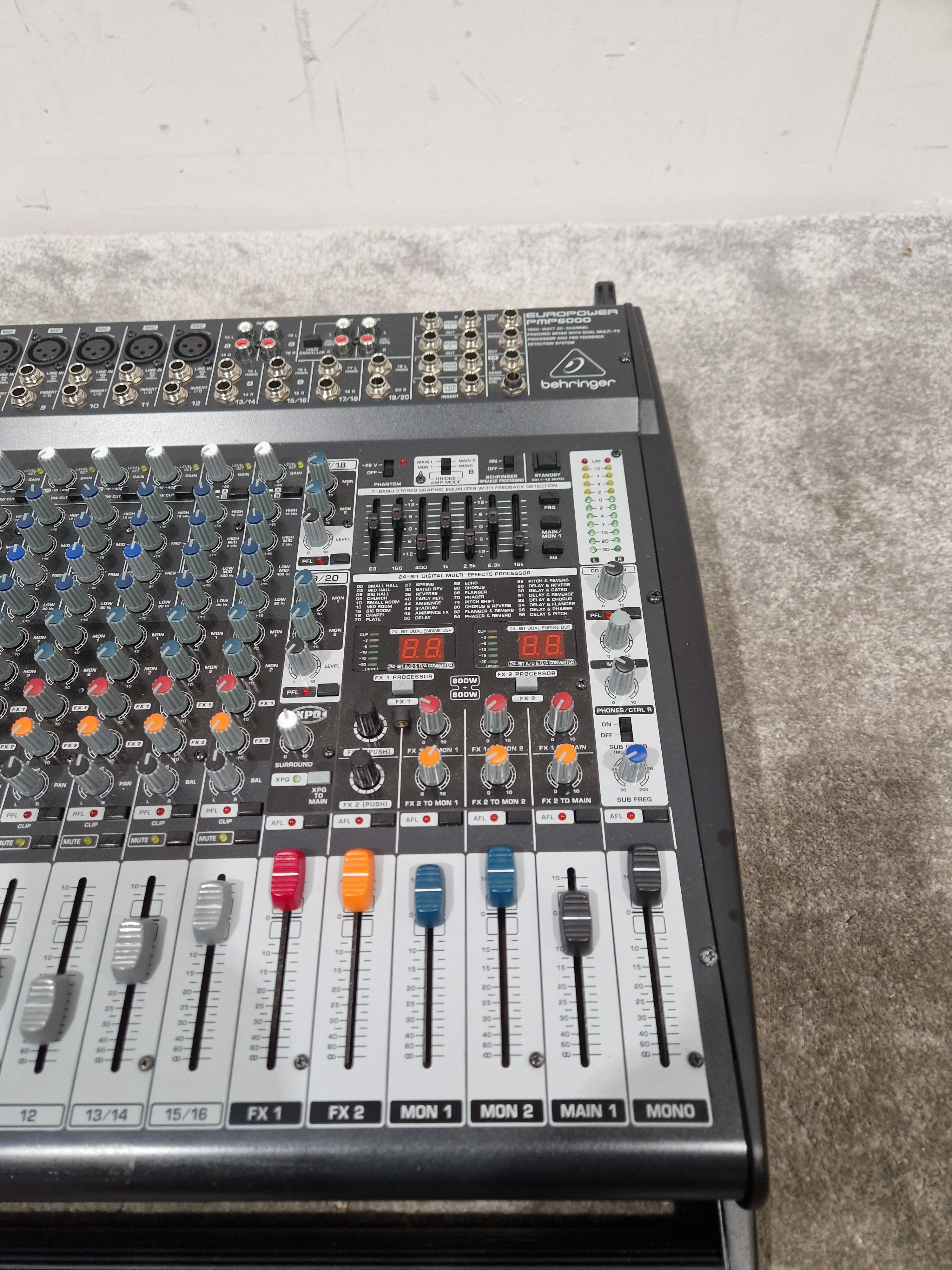 Behringer PMP6000 - 1600W Powered Mixer - Excellent w/ Power Supply - Image 4