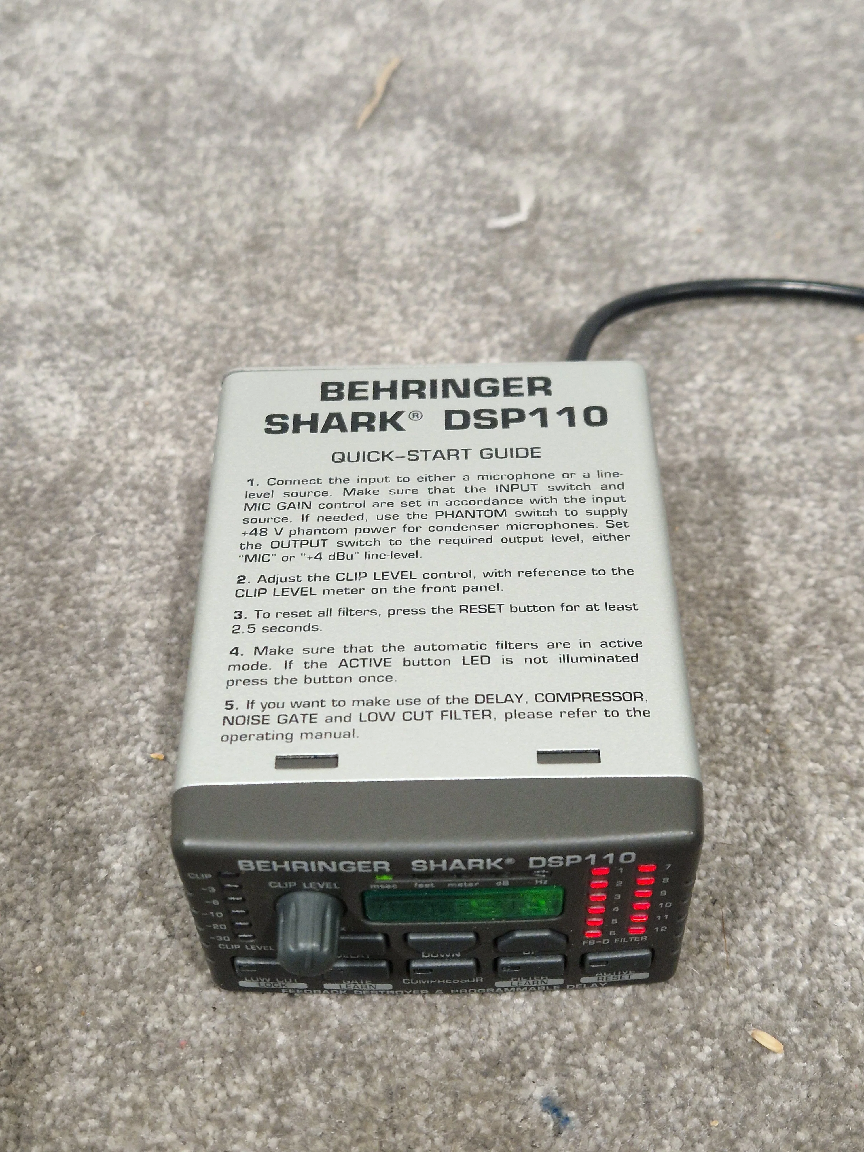 Behringer Shark DSP110 Audio Processor - Feedback Destroyer - Excellent w/ Original Box & Power Supply - Image 2