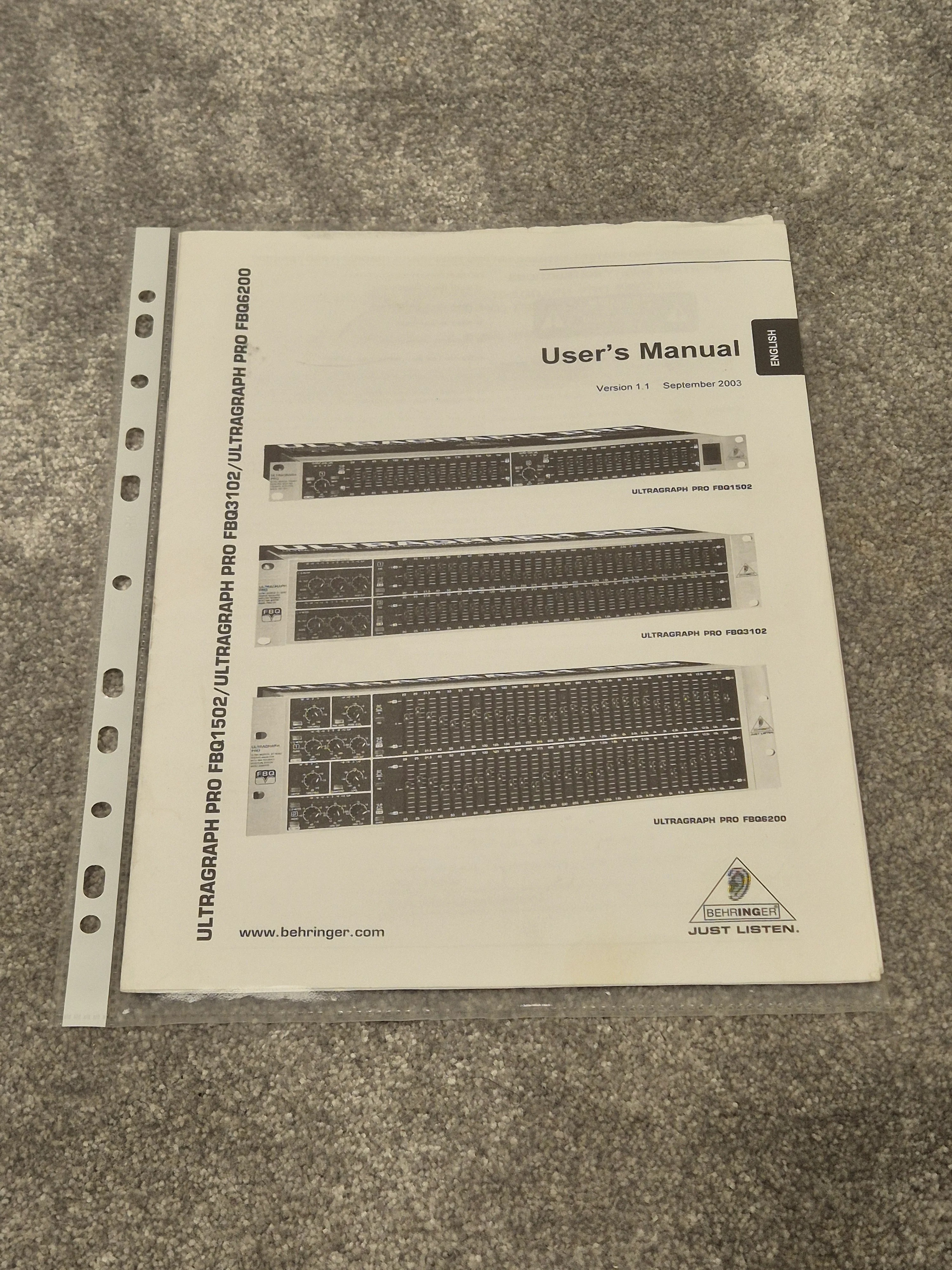 Behringer ULTRAGRAPH PRO FBQ6200HD - 31-Band Stereo Graphic Equalizer - Image 14