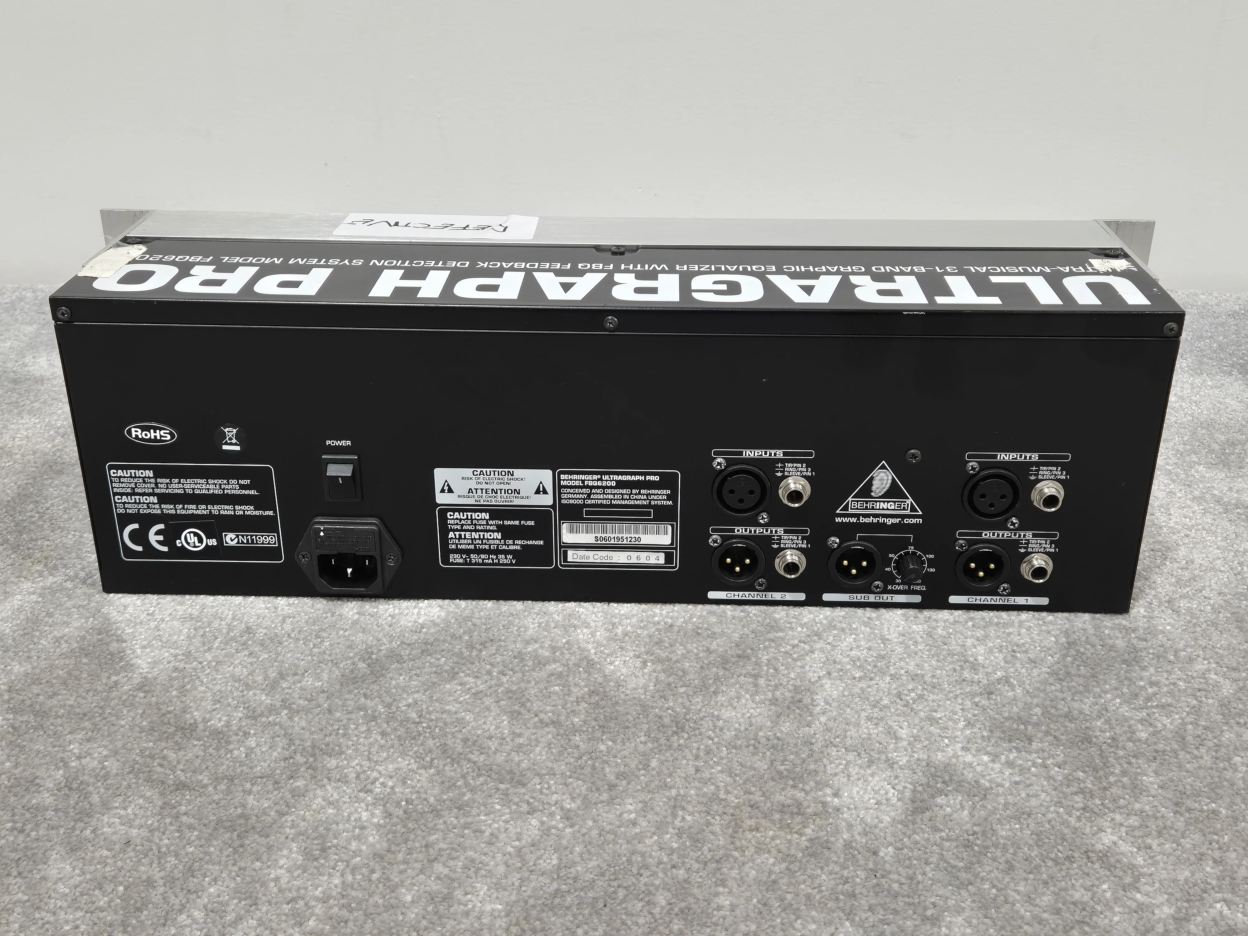 Behringer ULTRAGRAPH PRO FBQ6200HD - 31-Band Stereo Graphic Equalizer (Spares or Repairs) - Image 8