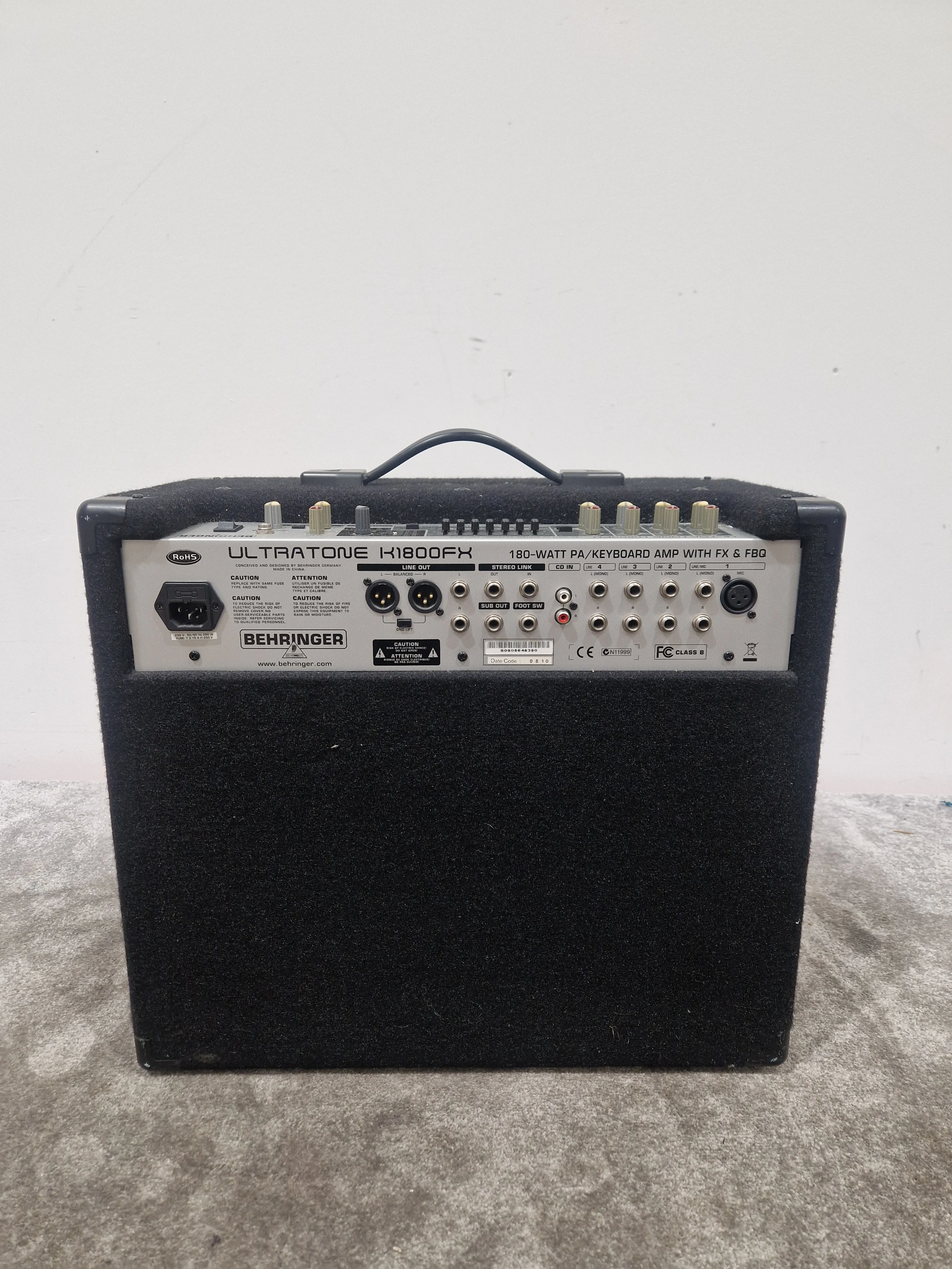 Behringer Ultratone K1800FX - PA/Keyboard Amplifier - 180-Watt - Excellent - Image 10