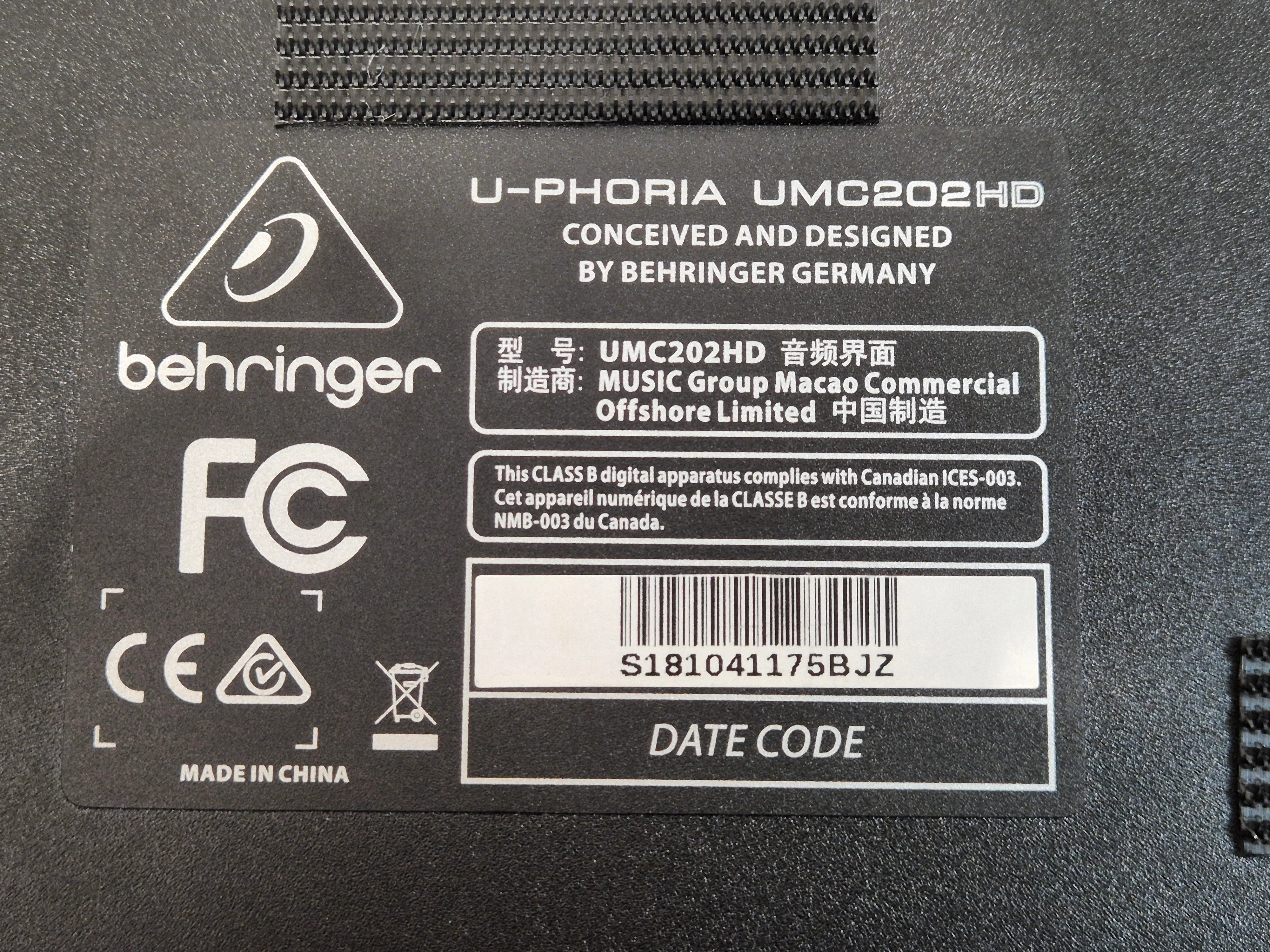 Behringer UMC202HD -  2-inputs and 2-outputs USB Audio Interface - Image 7