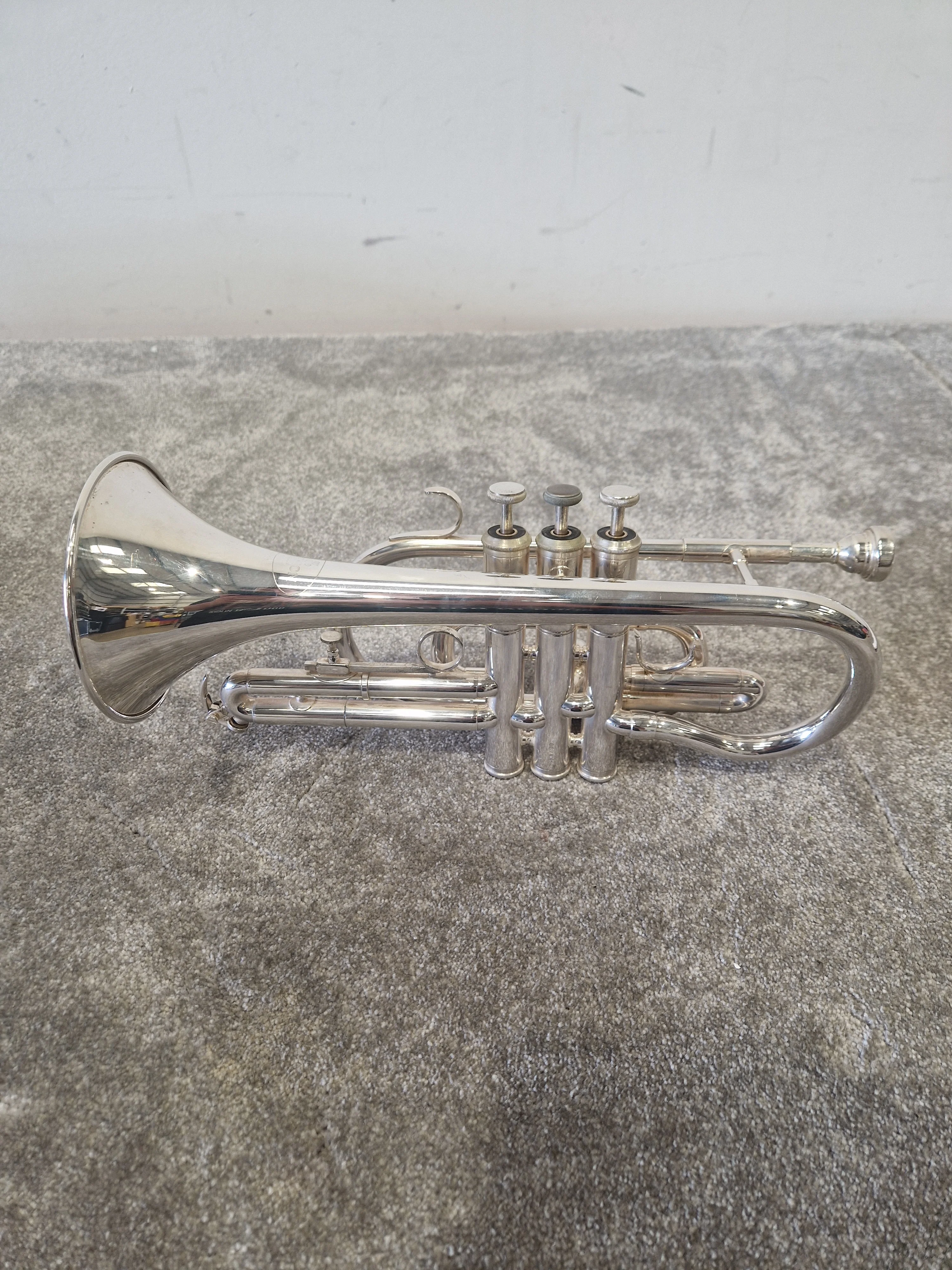 Besson Be1020 Silver Plate - Professional Cornet, Silver Plated - Good w/ Manuals & Certification & Soft Case - Image 10