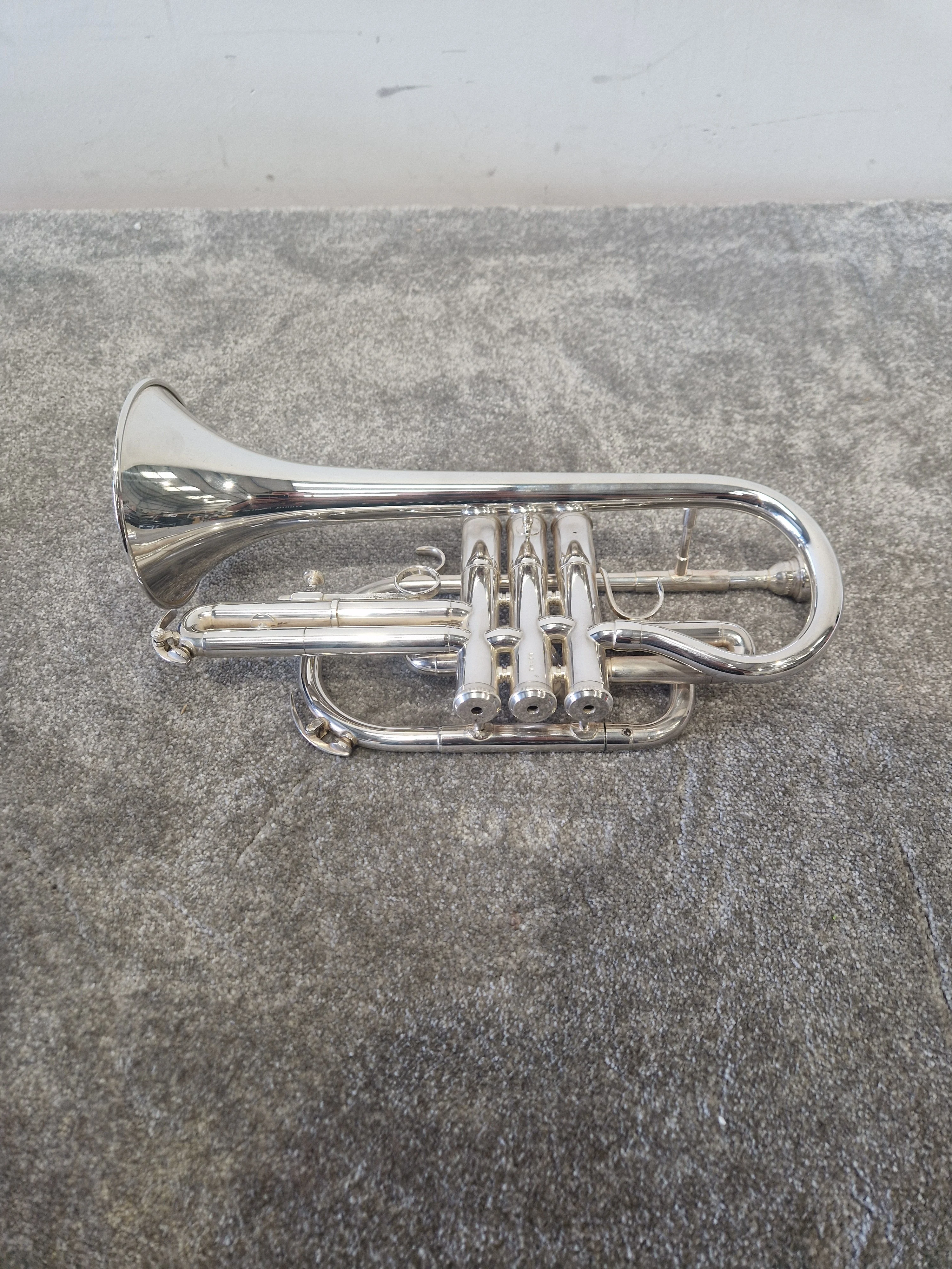 Besson Be1020 Silver Plate - Professional Cornet, Silver Plated - Good w/ Manuals & Certification & Soft Case - Image 11