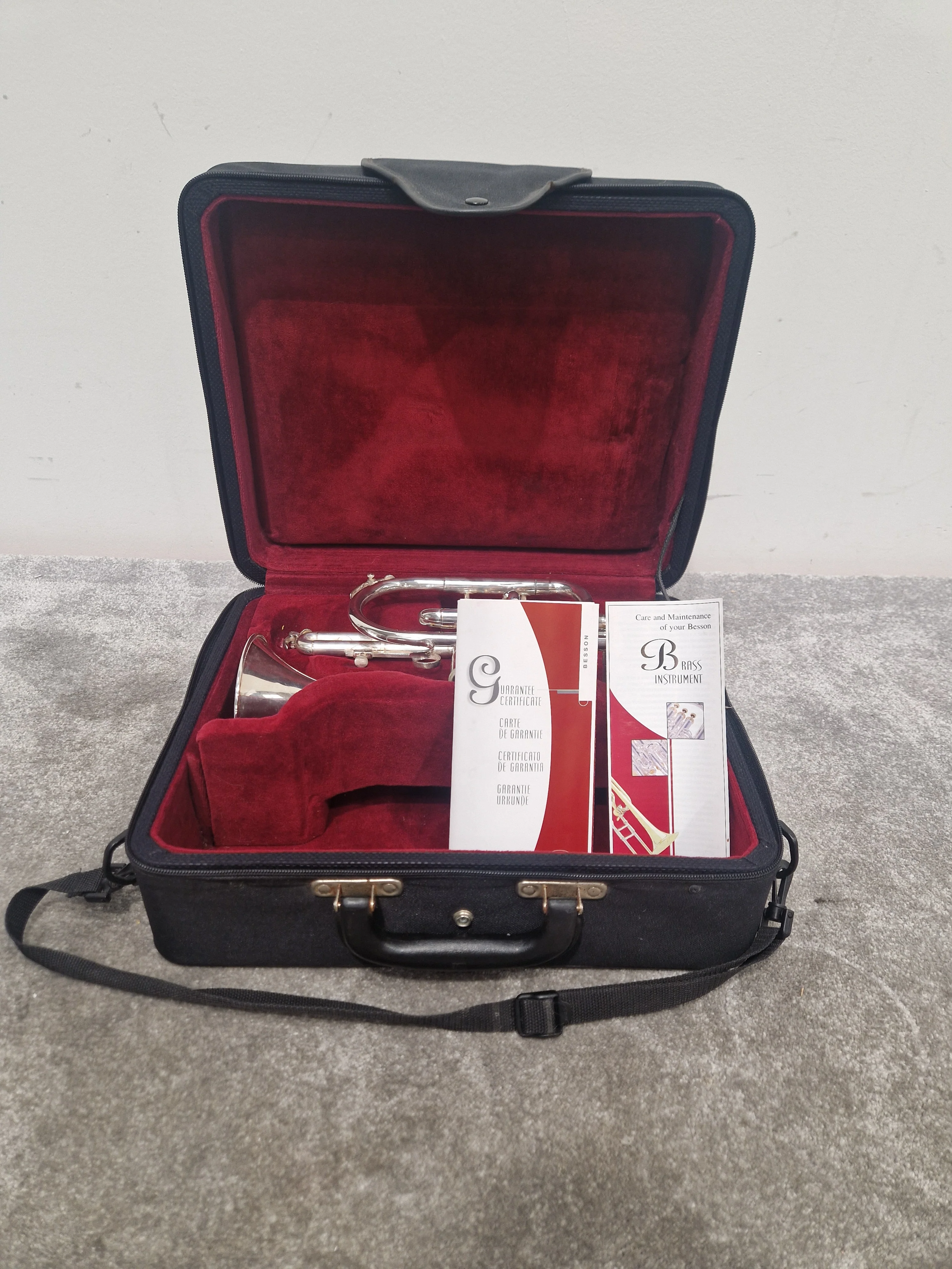 Besson Be1020 Silver Plate - Professional Cornet, Silver Plated - Good w/ Manuals & Certification & Soft Case - Image 4