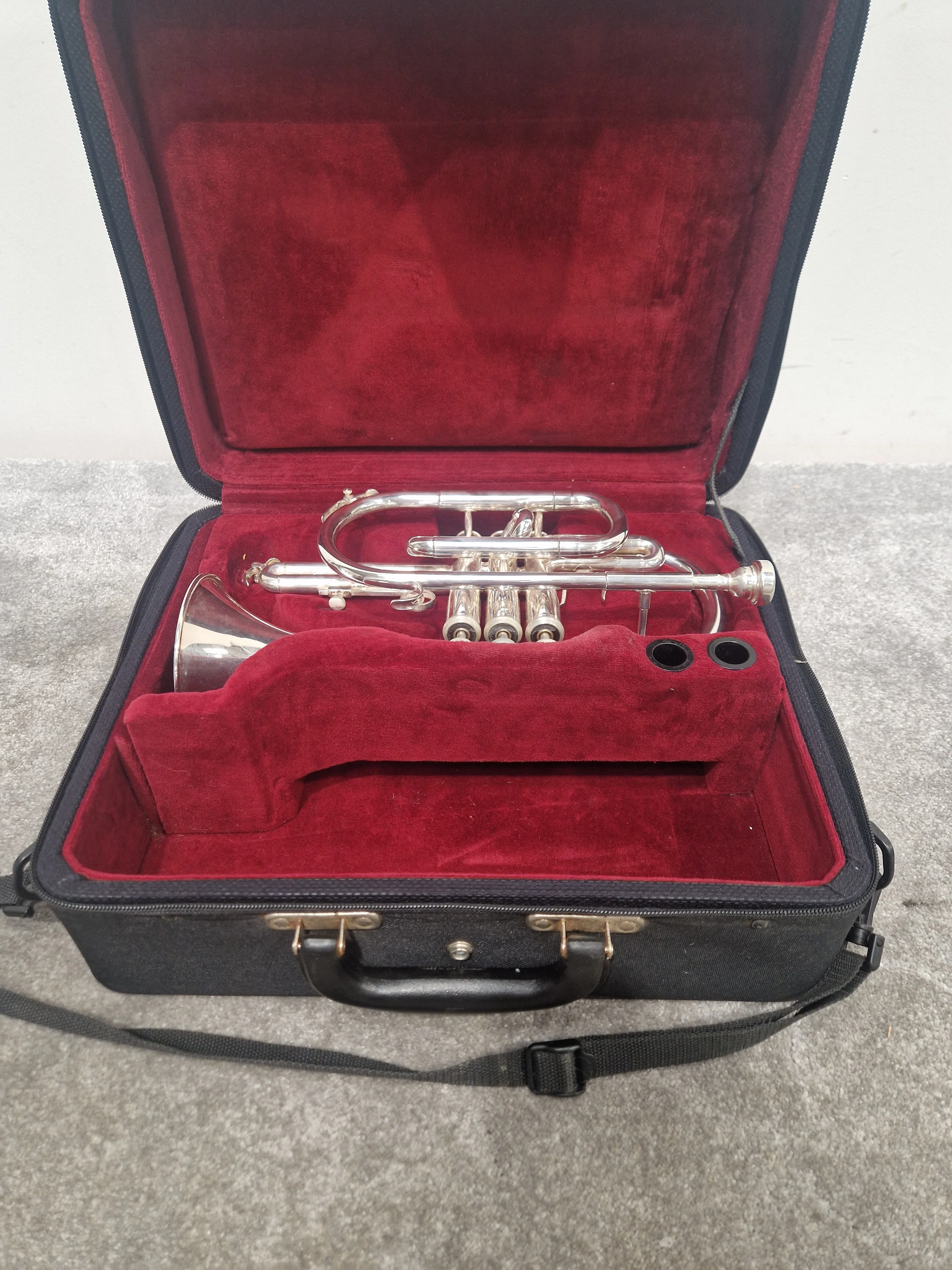Besson Be1020 Silver Plate - Professional Cornet, Silver Plated - Good w/ Manuals & Certification & Soft Case - Image 5