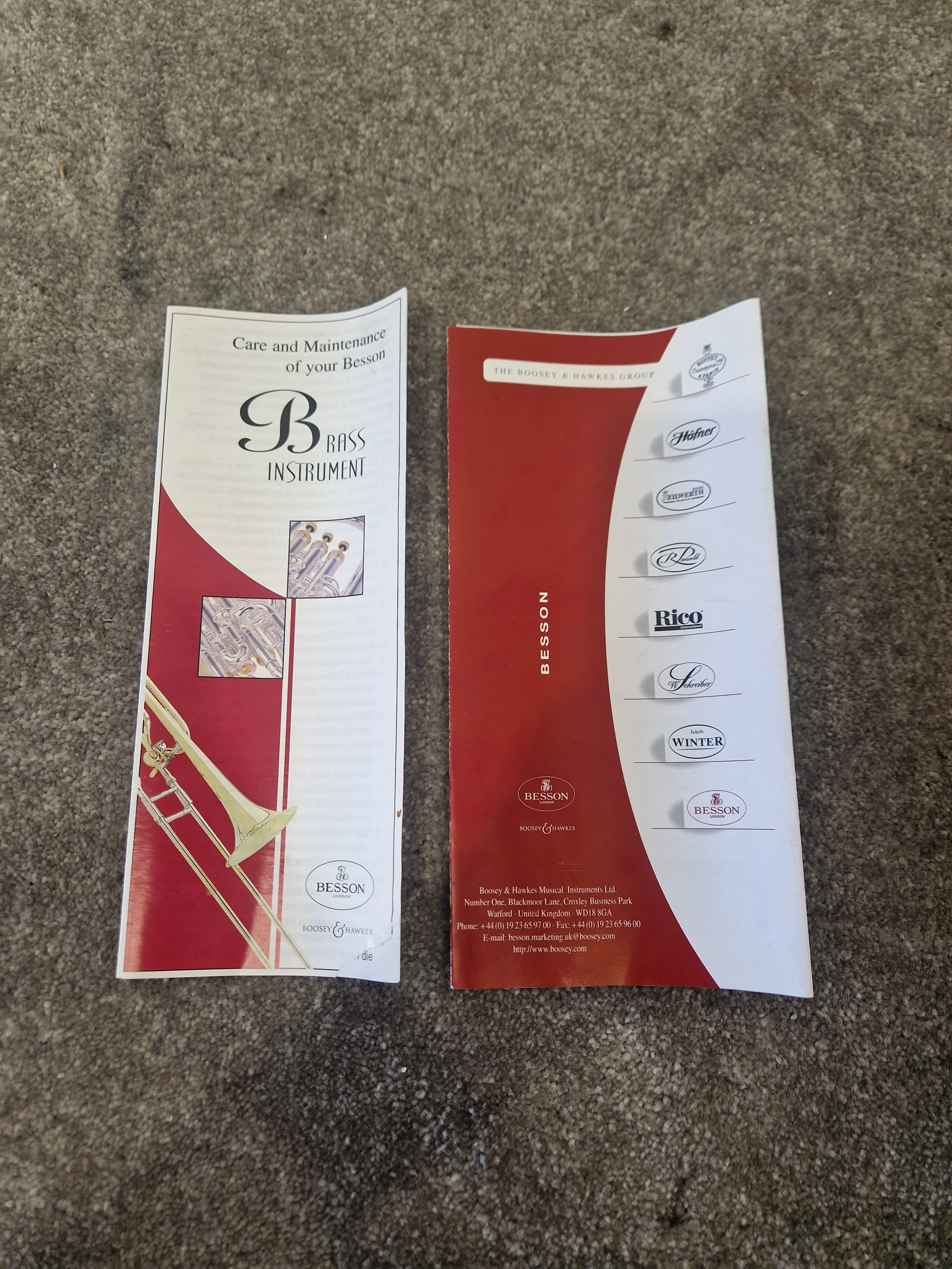 Besson Be1020 Silver Plate - Professional Cornet, Silver Plated - Good w/ Manuals & Certification & Soft Case - Image 8